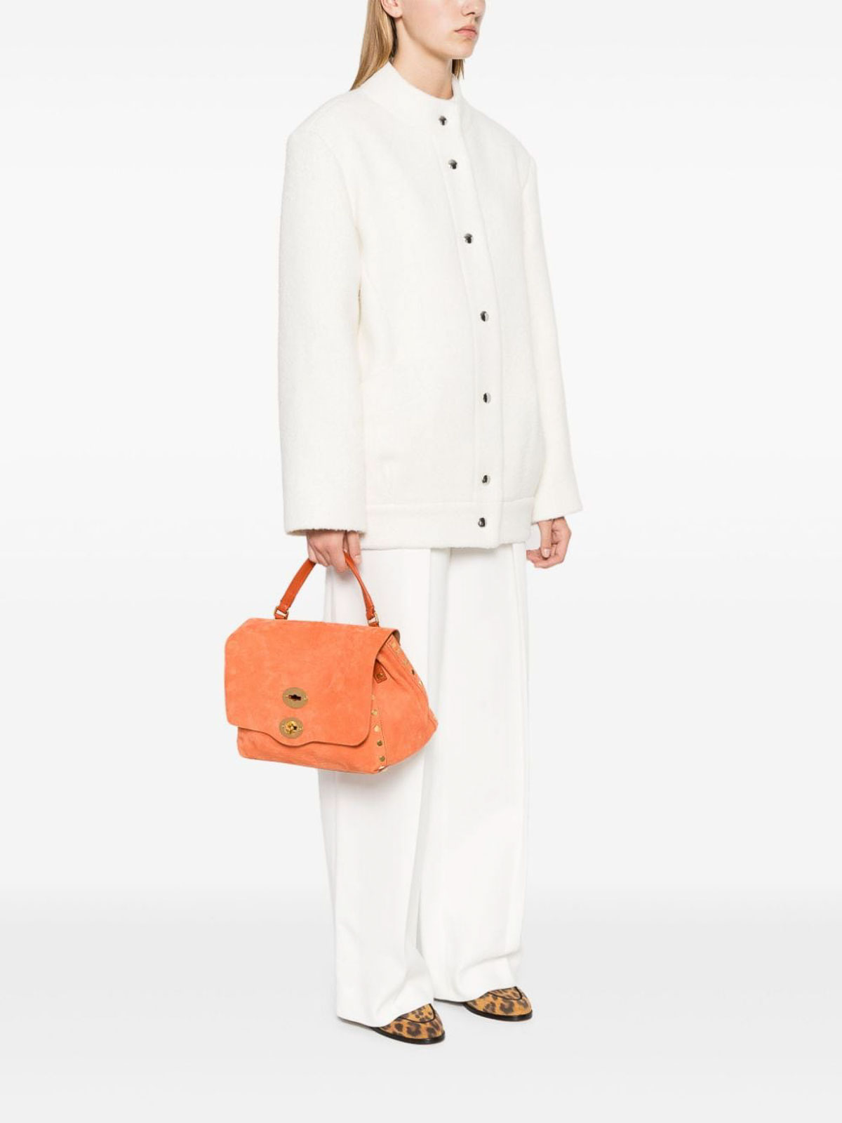 Shop Zanellato Postina Jones Leather Bag S In Naranja