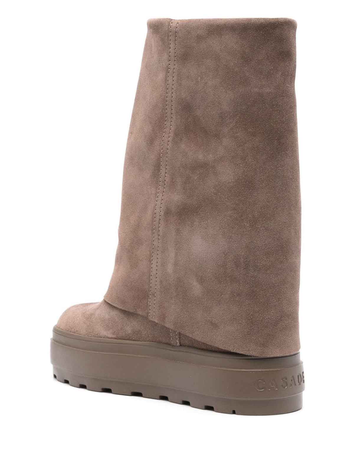 Shop Casadei Suede Double-face Boots In Beis