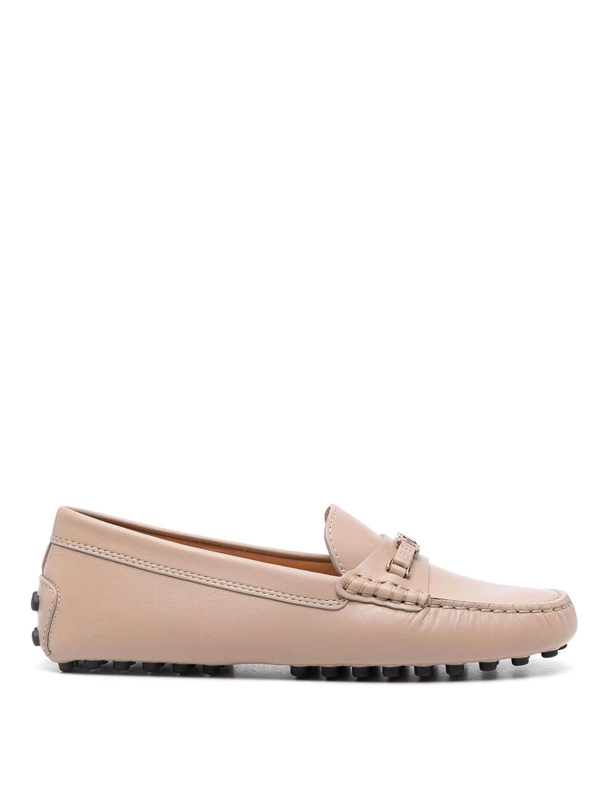 Shop Tod's Gommino Leather Loafers In Beis