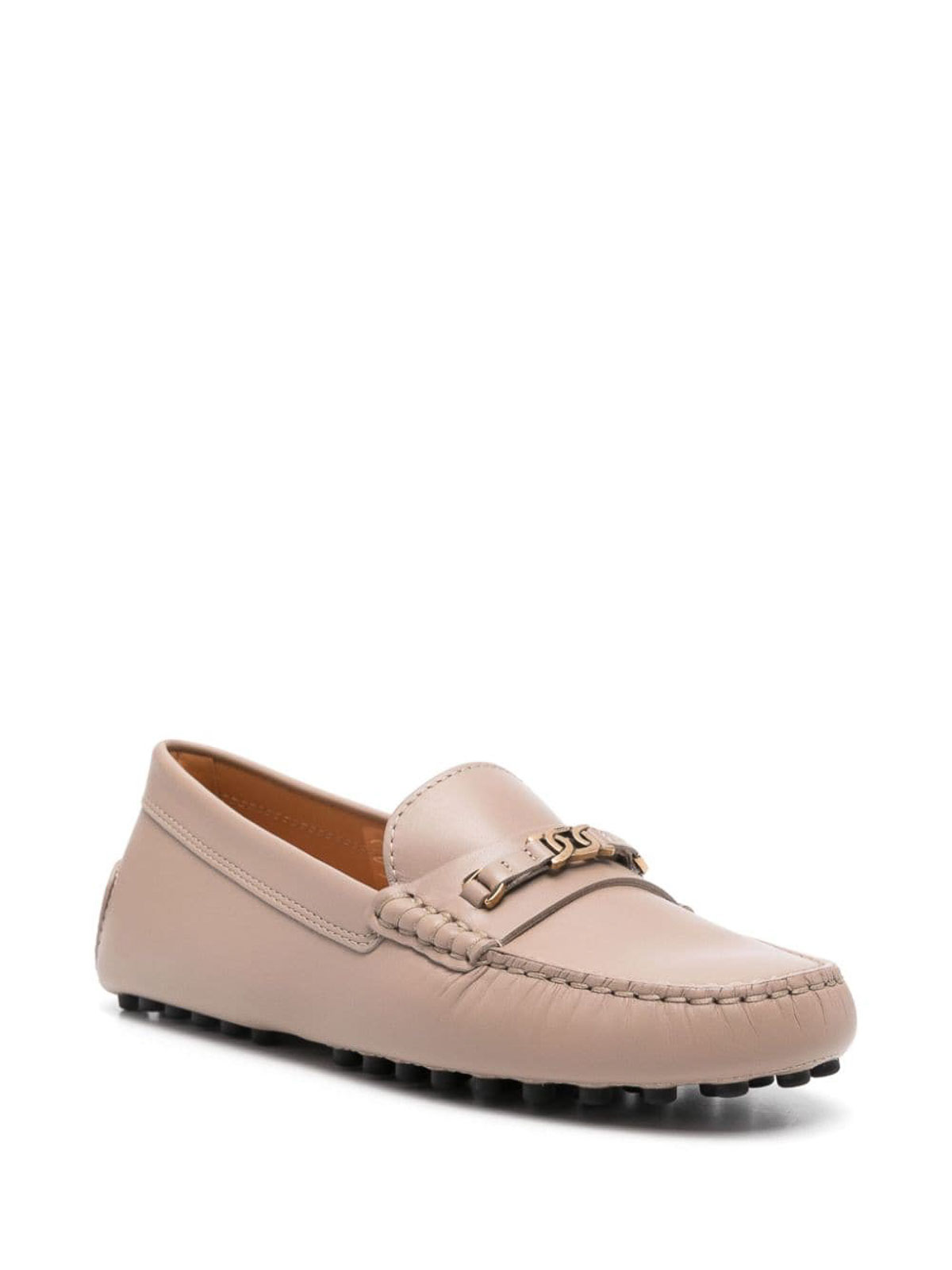 Shop Tod's Gommino Leather Loafers In Beis