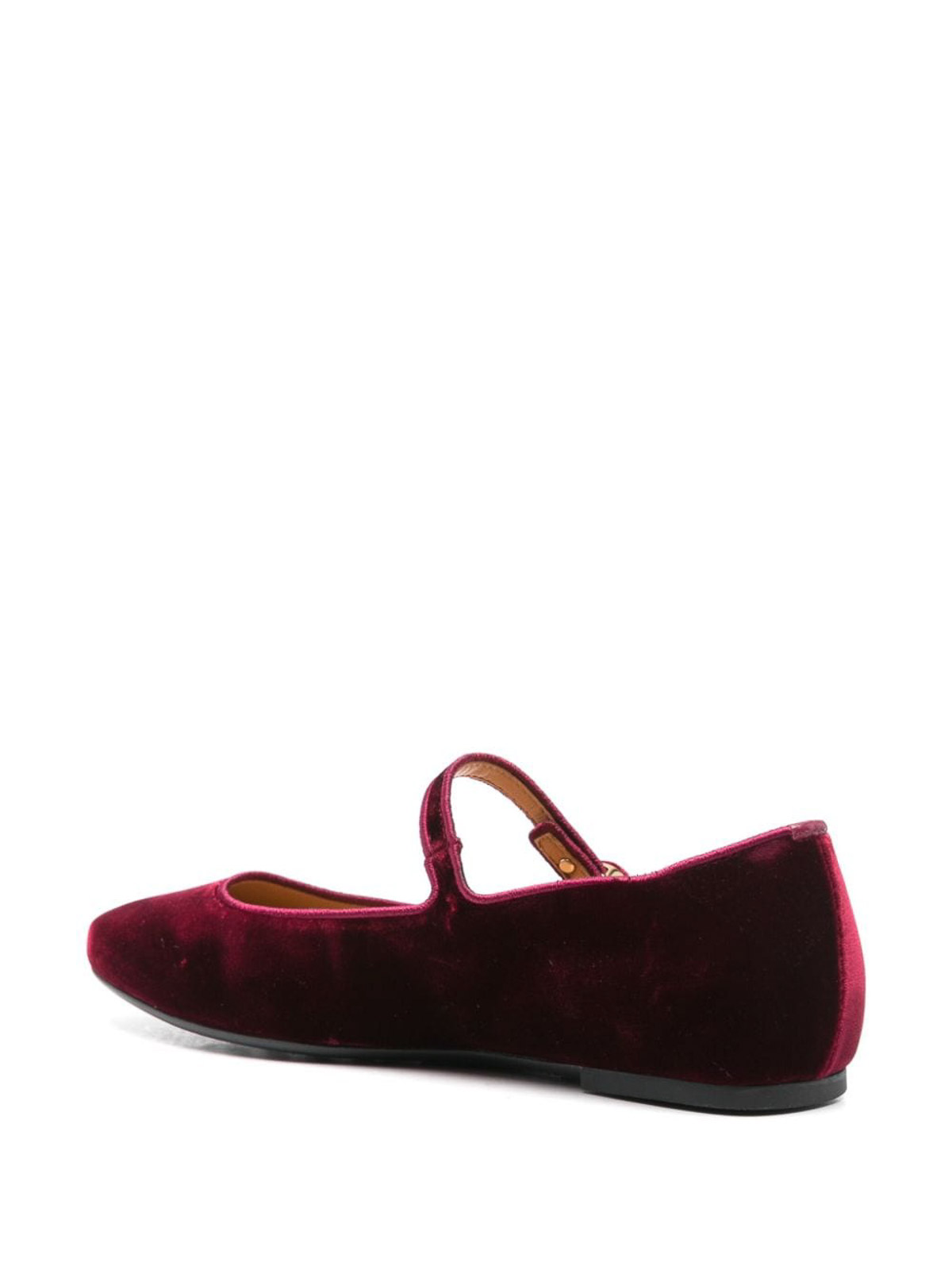 Shop Tod's Velvet Ballet Flats In Rojo Oscuro