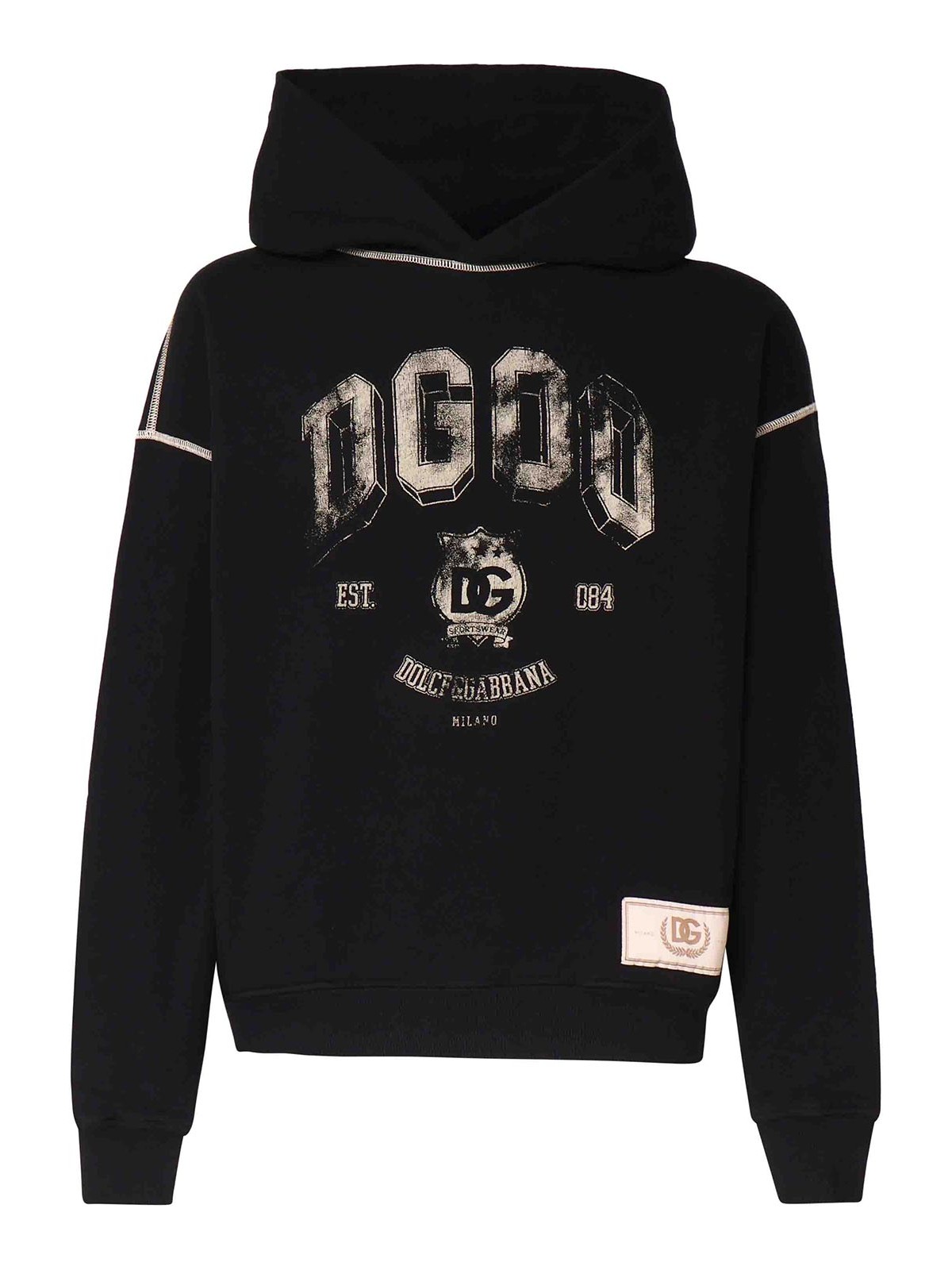 Shop Dolce & Gabbana College Sweatshirt In Cotton In Negro