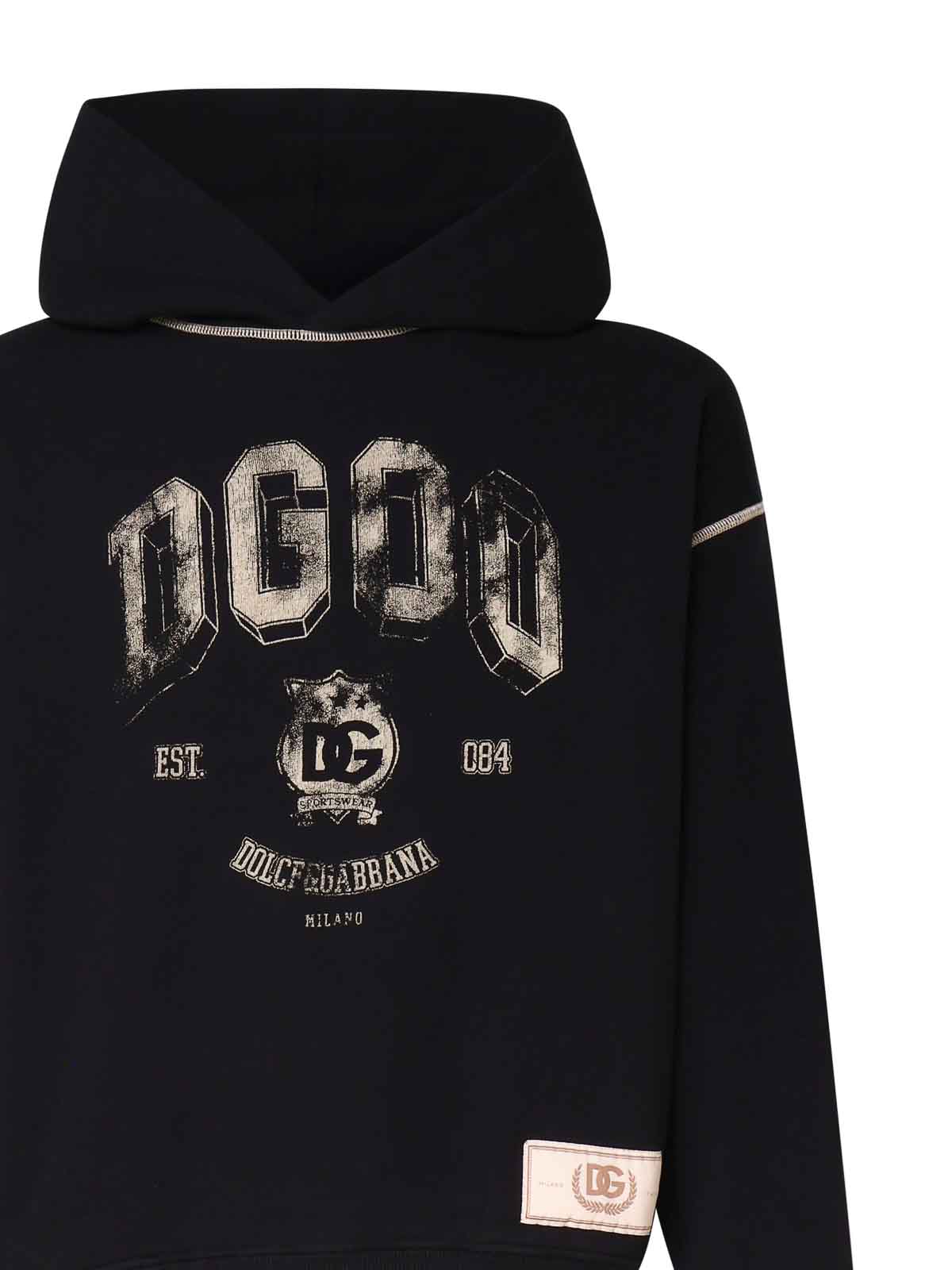 Shop Dolce & Gabbana College Sweatshirt In Cotton In Negro