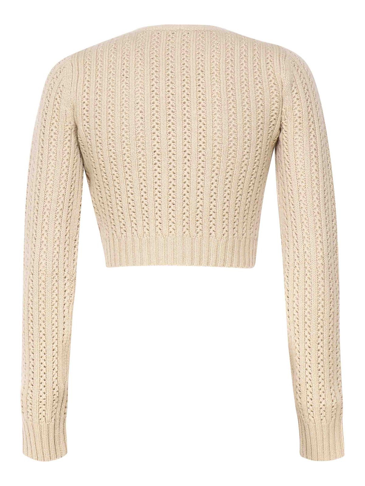 Shop Max Mara Ifrem Crop Knit In Beis