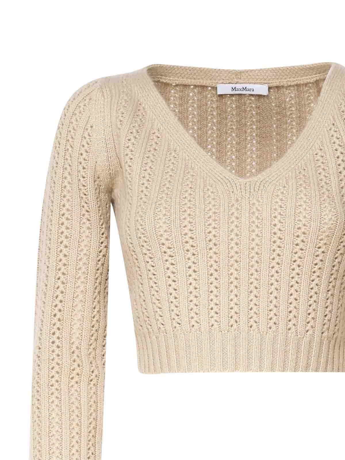 Shop Max Mara Ifrem Crop Knit In Beis