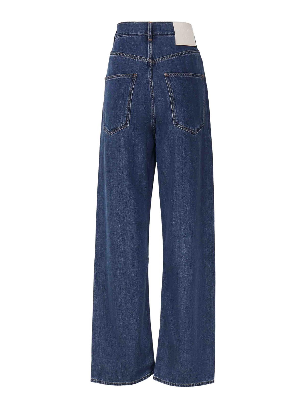 Shop Valentino Cotton Denim Jeans In Lavado Oscuro