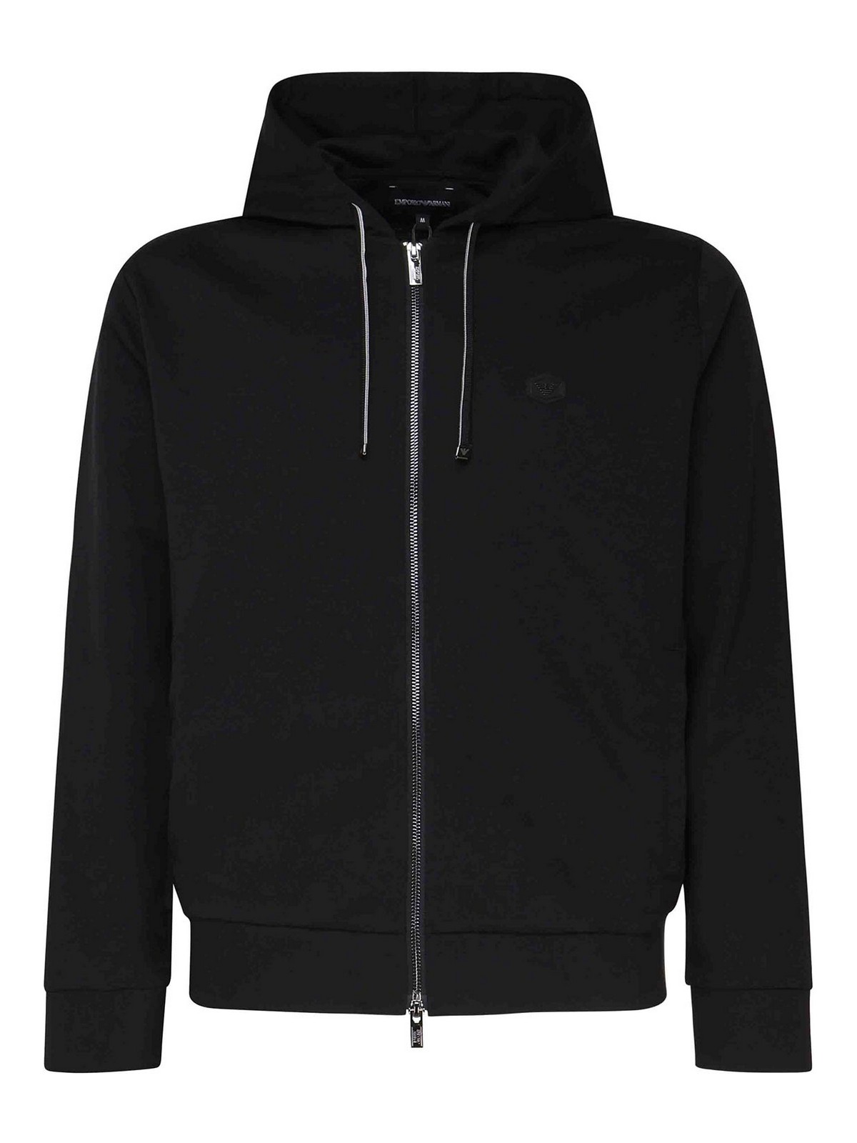 Shop Emporio Armani Cotton Sweatshirt With Hood In Negro