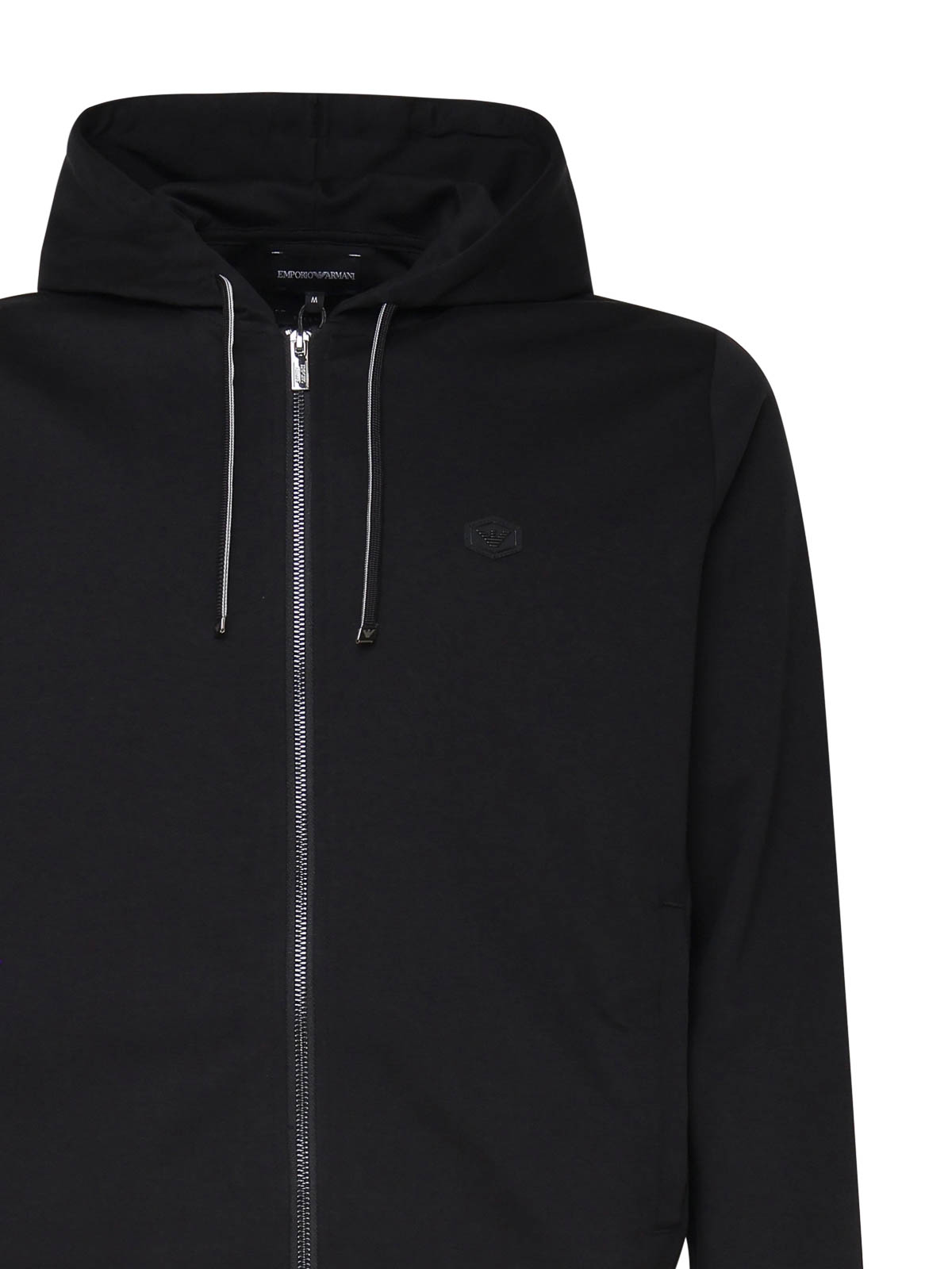 Shop Emporio Armani Cotton Sweatshirt With Hood In Negro