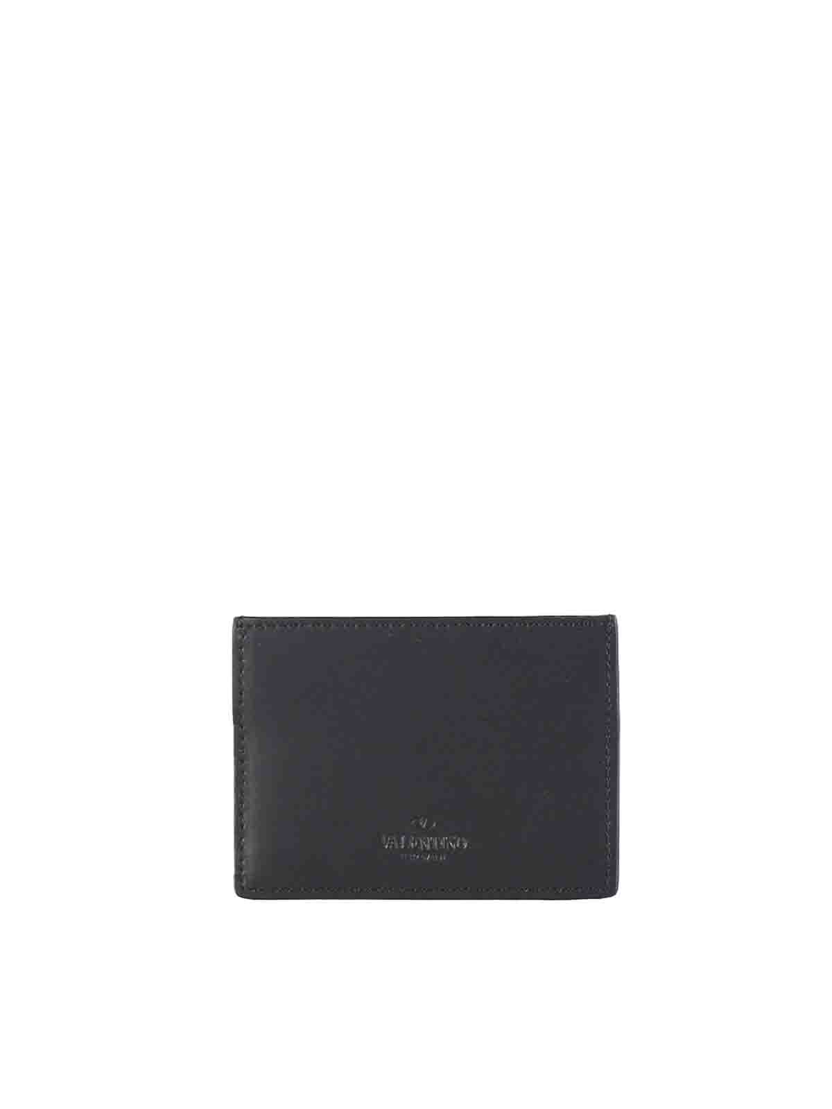 Shop Valentino Vltn Card Holder In Negro