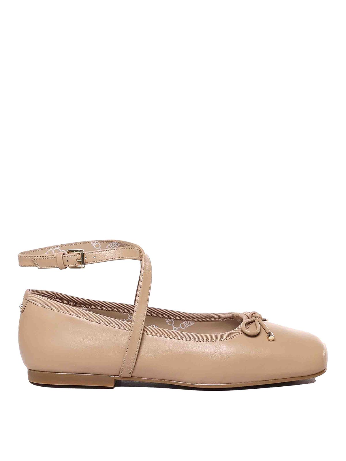 Shop Michael Michael Kors Collette Leather Ballerinas In Marrón