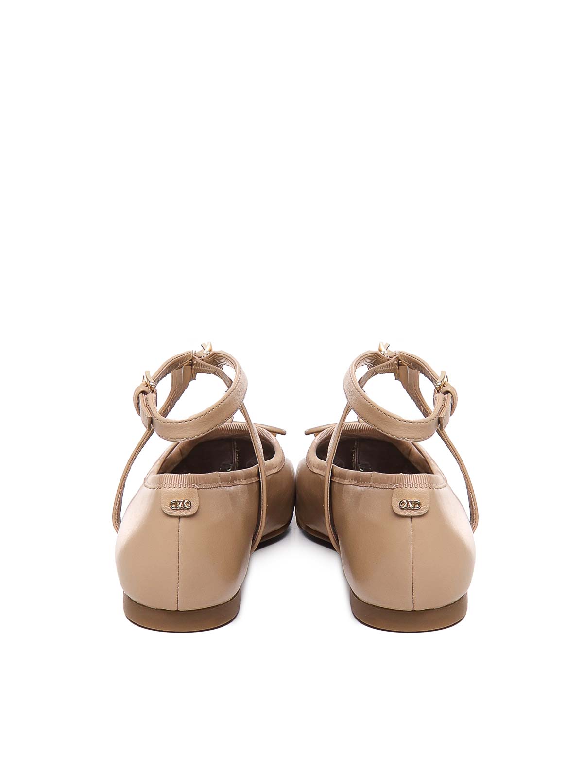 Shop Michael Michael Kors Collette Leather Ballerinas In Marrón