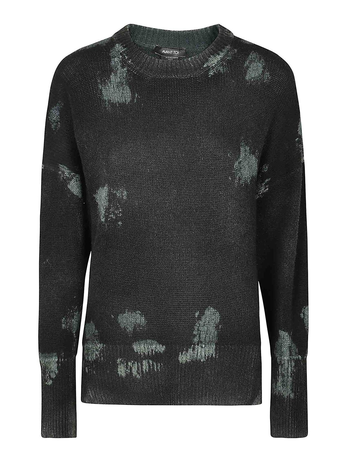 Avant Toi Cashmere Crew Neck Sweater In Verde Oscuro