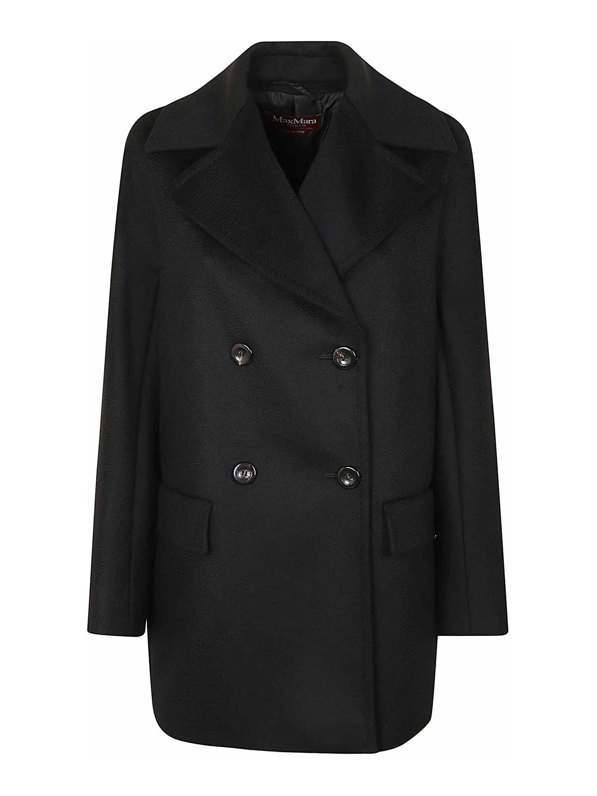 Shop Max Mara Wool Jacket Double-breasted Button Fastening In Negro