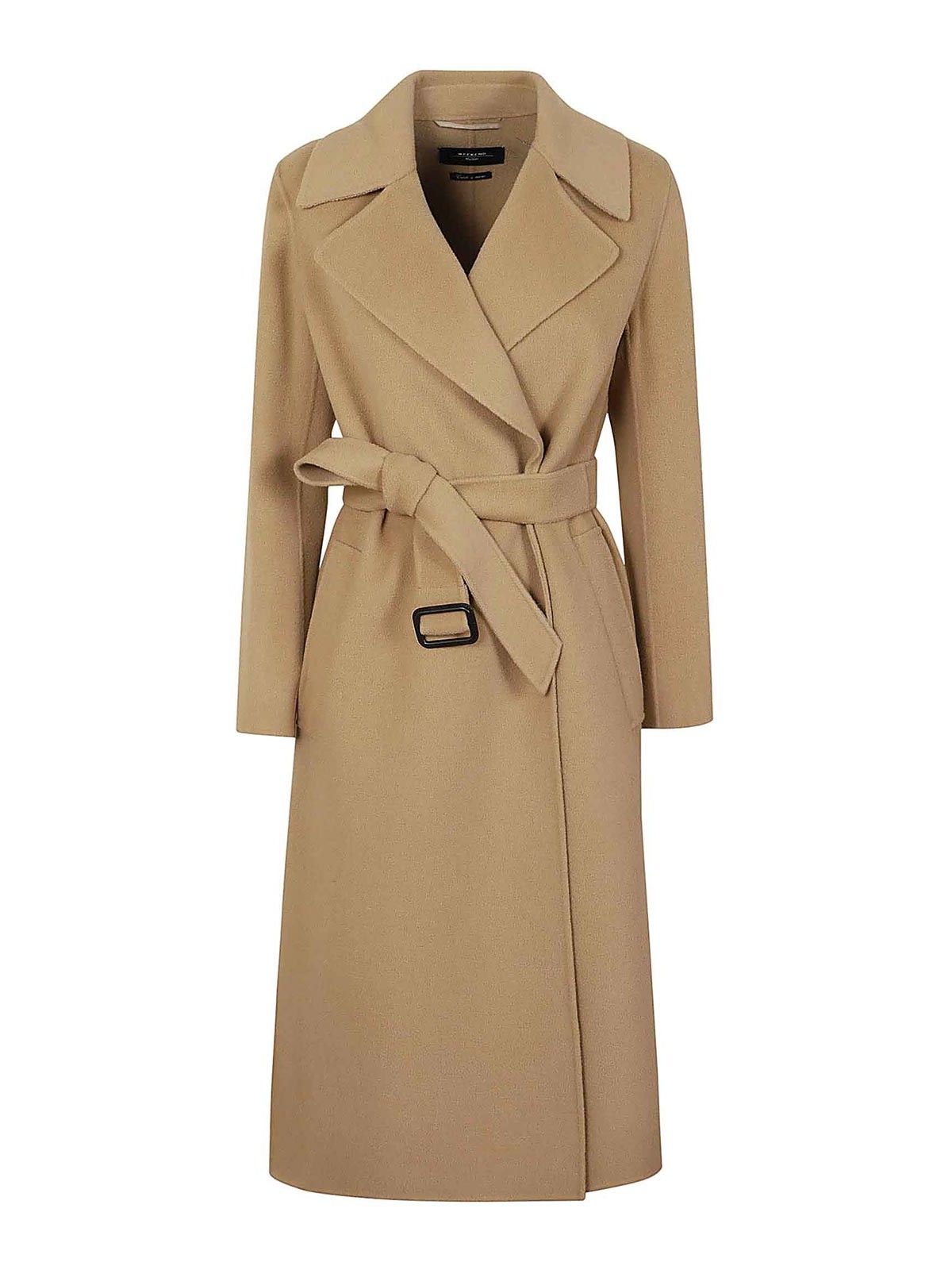 Weekend Max Mara Double Wool Coat In Beis