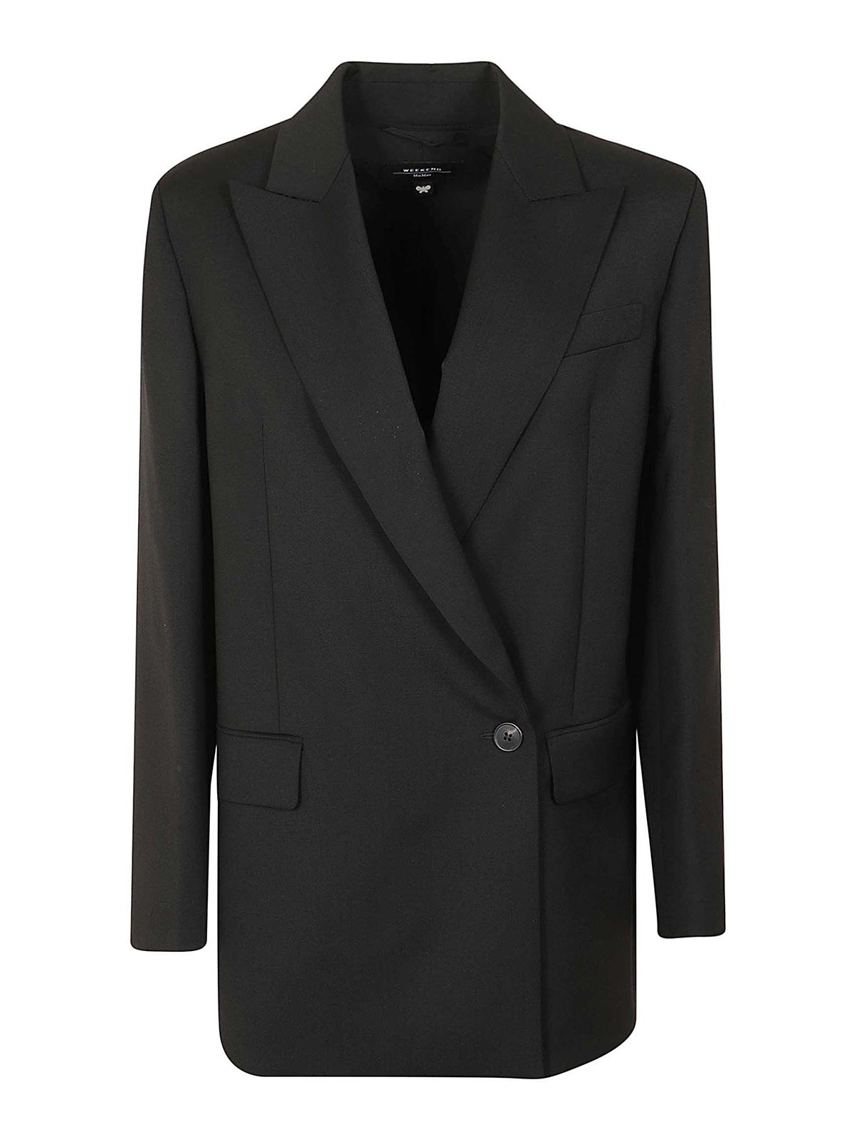 Shop Weekend Max Mara Canvas Blazer In Negro