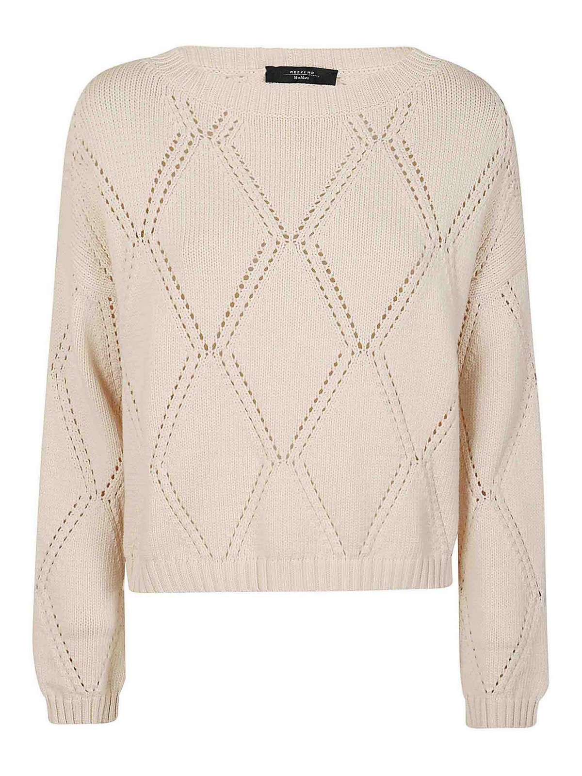 Weekend Max Mara Perforated Blend Sweater In Beis Claro