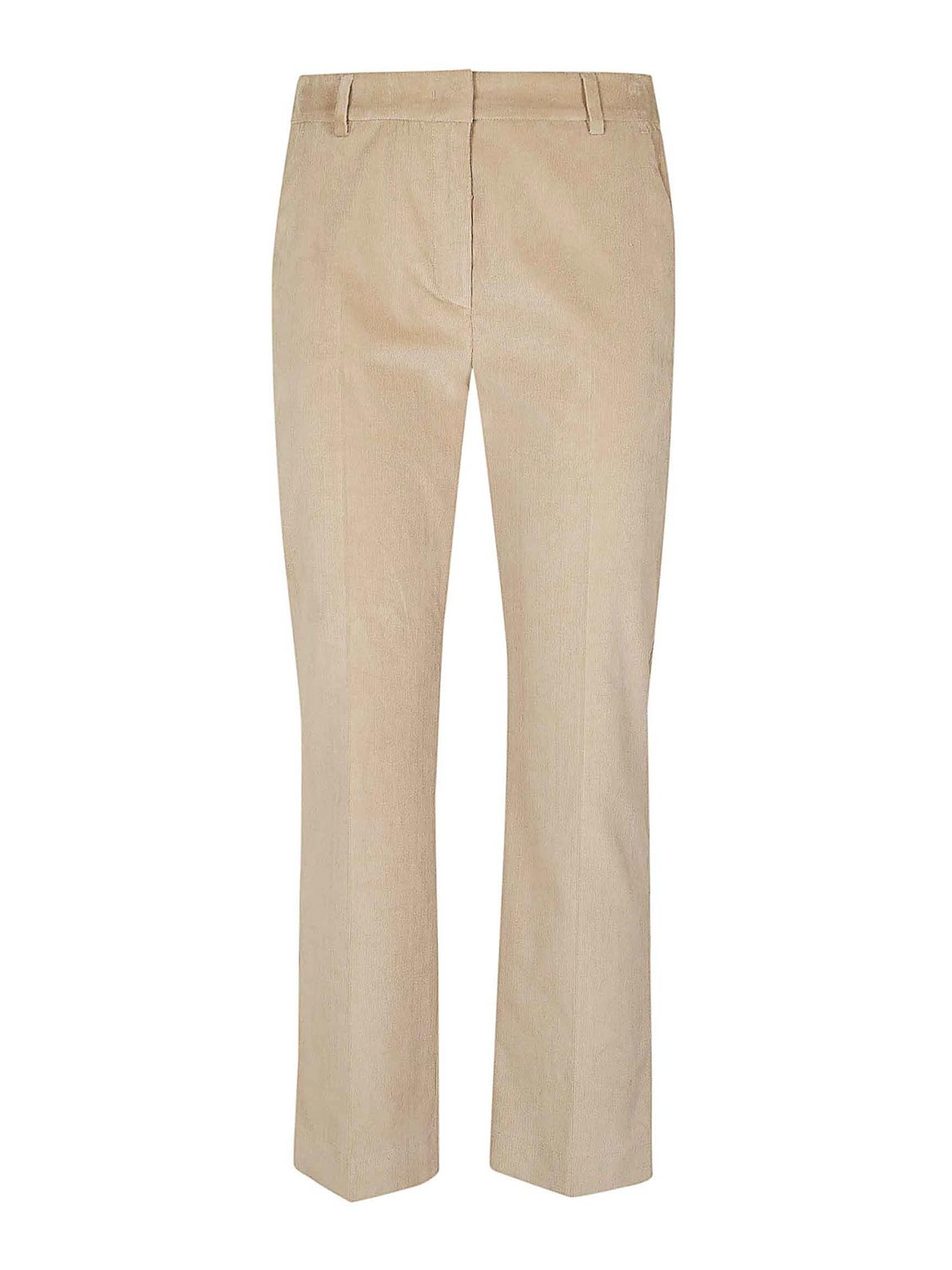 Weekend Max Mara Mille Stripe Velvet Trousers In Beis