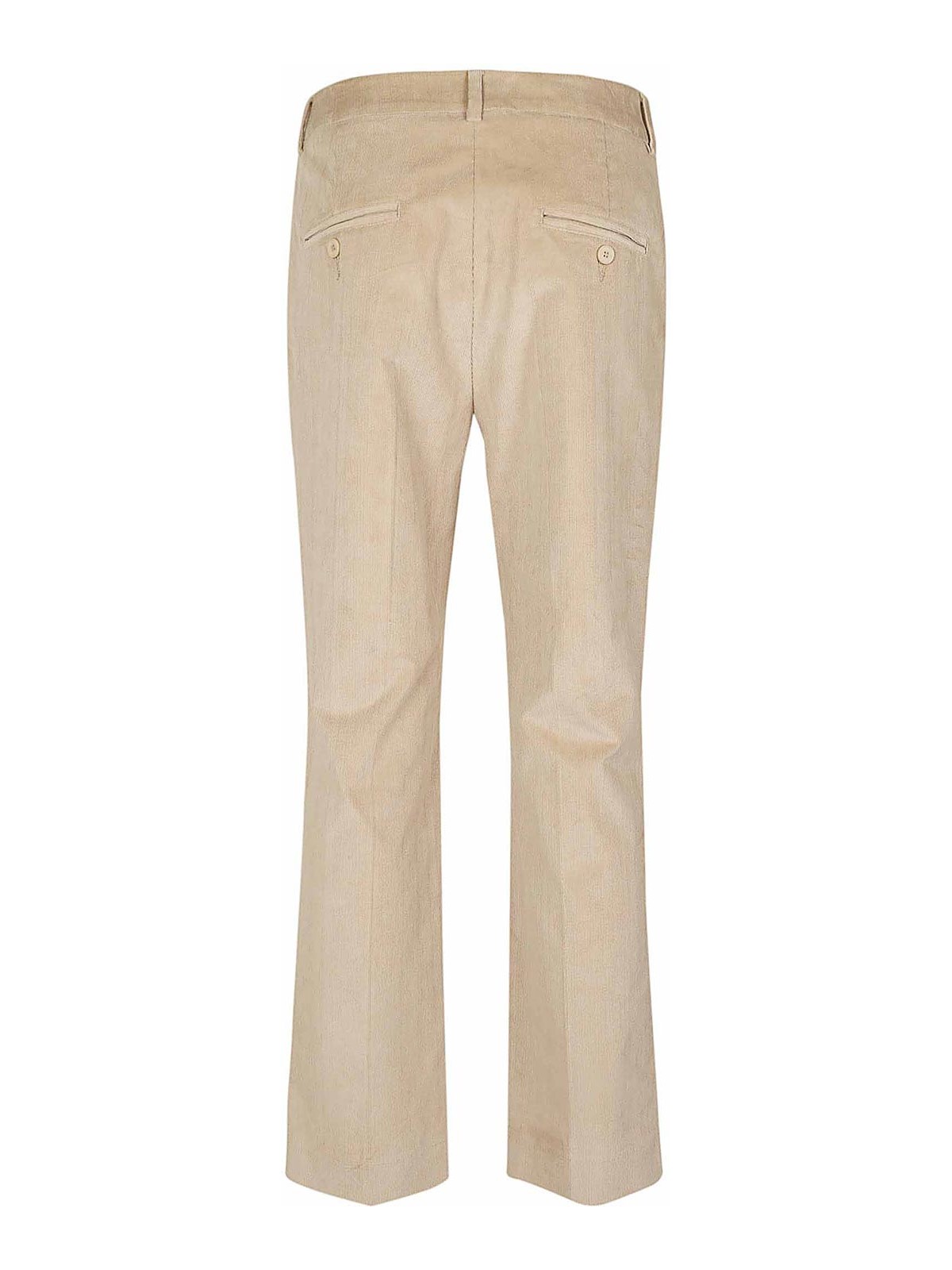 Shop Weekend Max Mara Mille Stripe Velvet Trousers In Beis