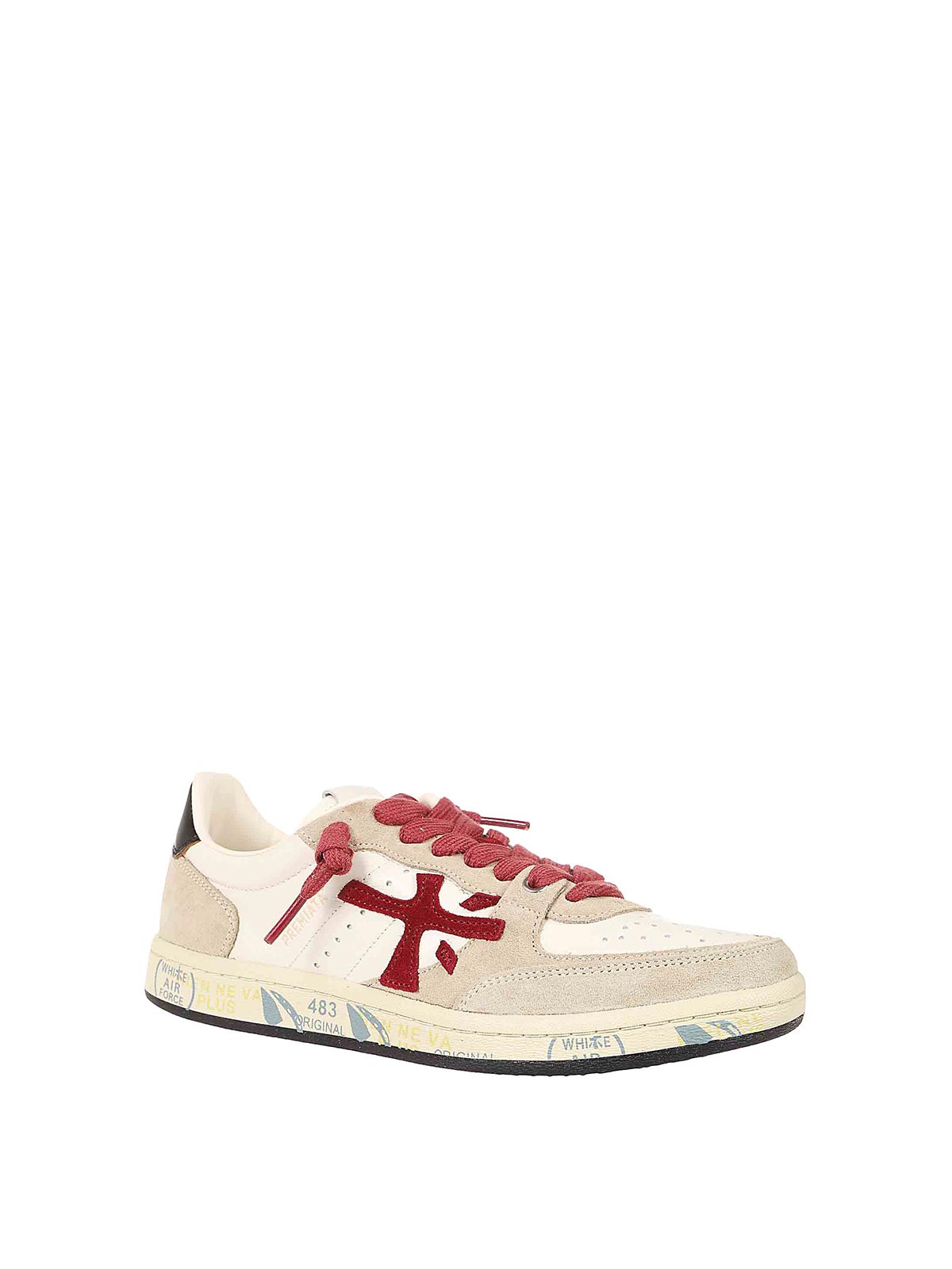 Shop Premiata Leather Sneakers In Rojo Oscuro