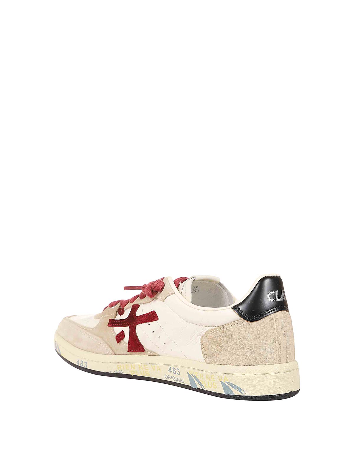 Shop Premiata Leather Sneakers In Rojo Oscuro