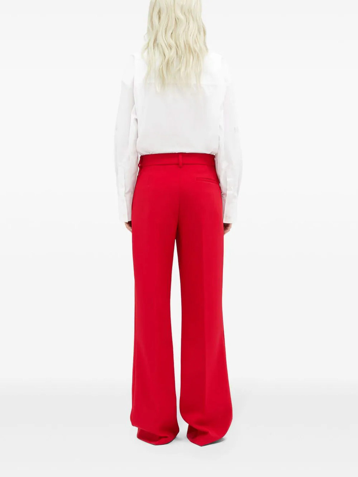 Shop Msgm Tailored Pants In Rojo