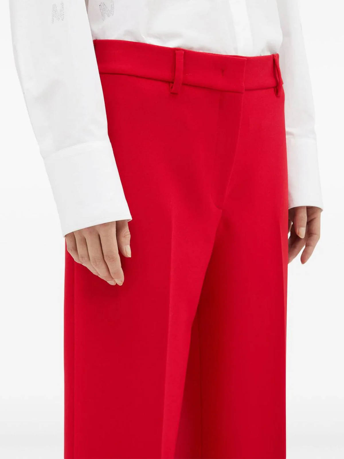 Shop Msgm Tailored Pants In Rojo