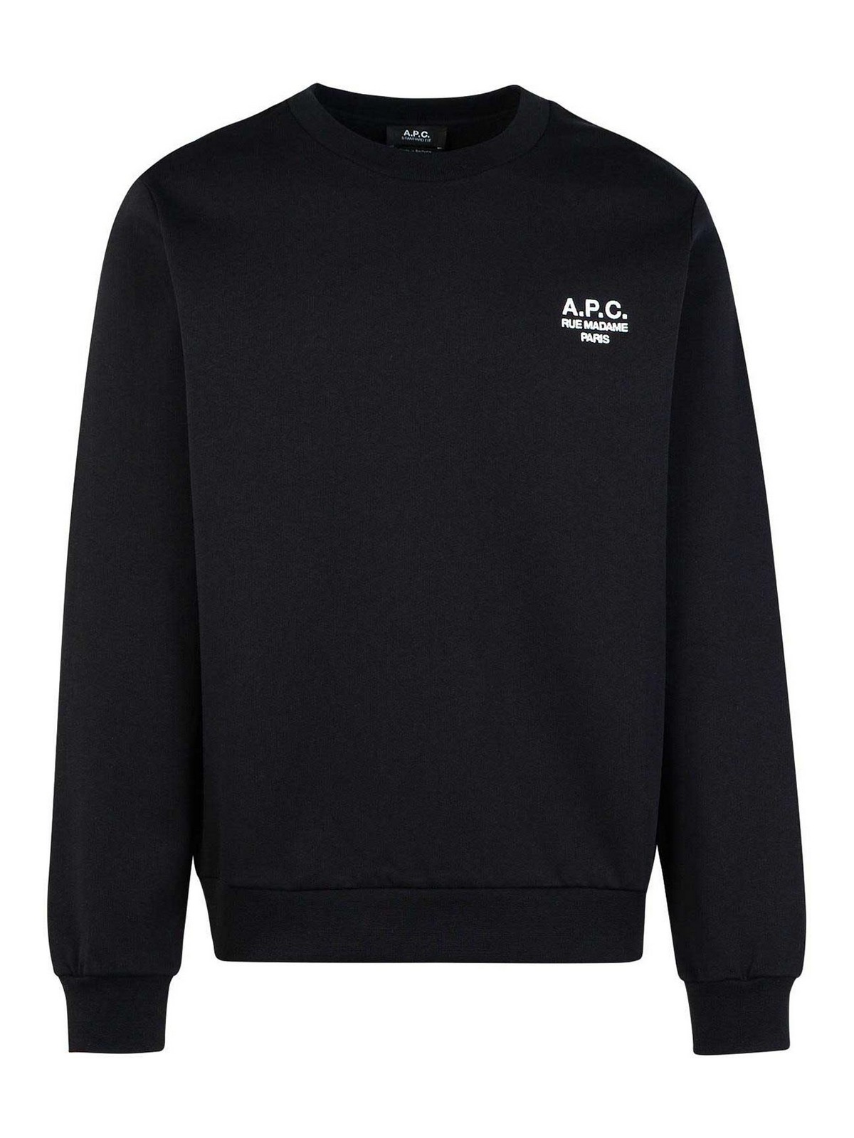 Shop Apc Rue Madame Black Cotton Sweatshirt