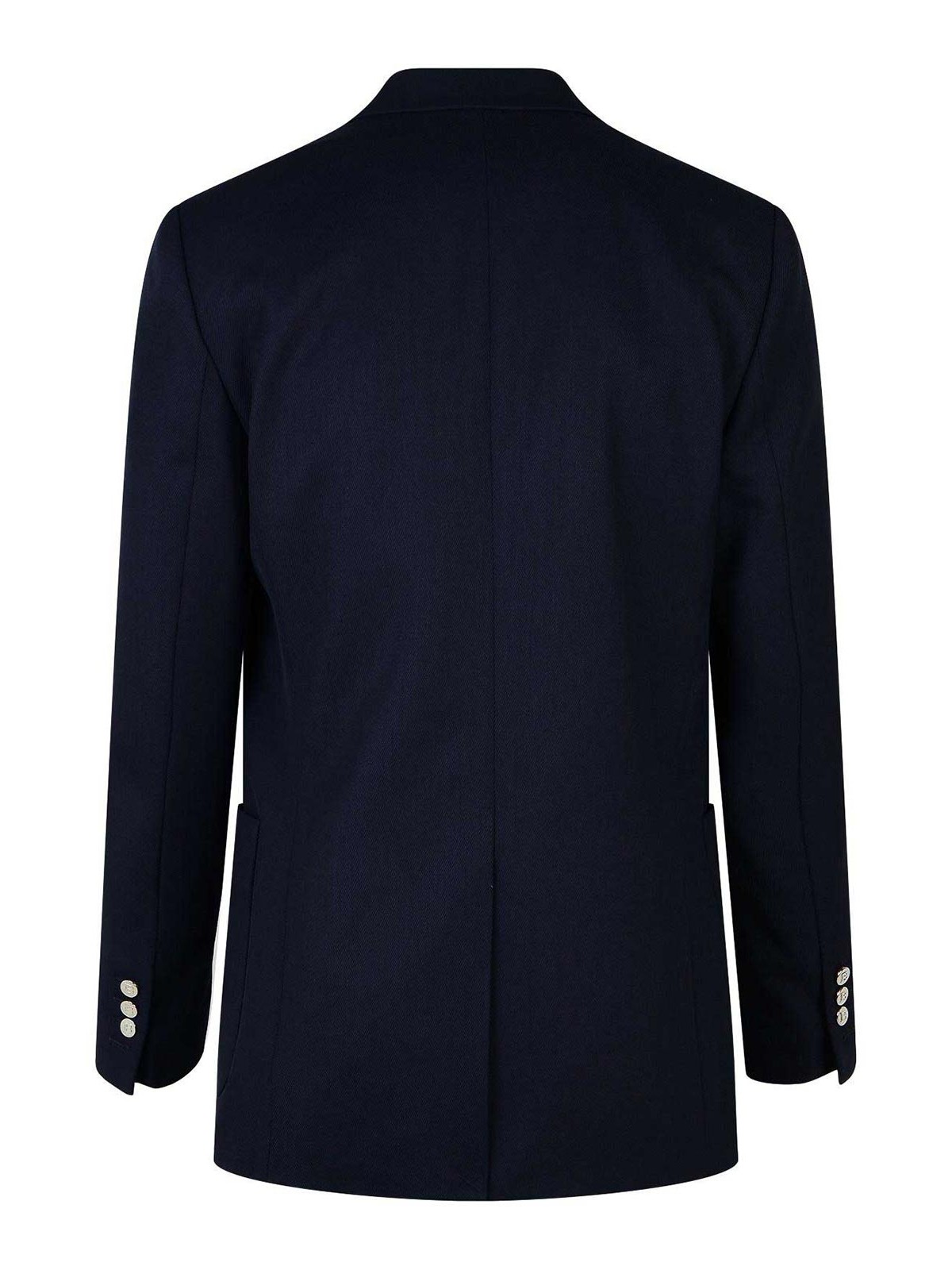 Shop Balmain Blue Wool Blazer