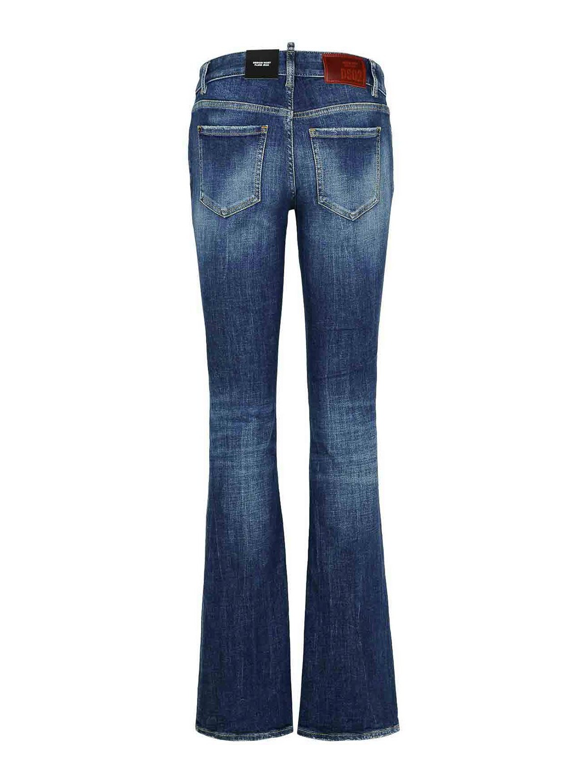 Shop Dsquared2 Flare Navy Denim Jeans In Dark Blue