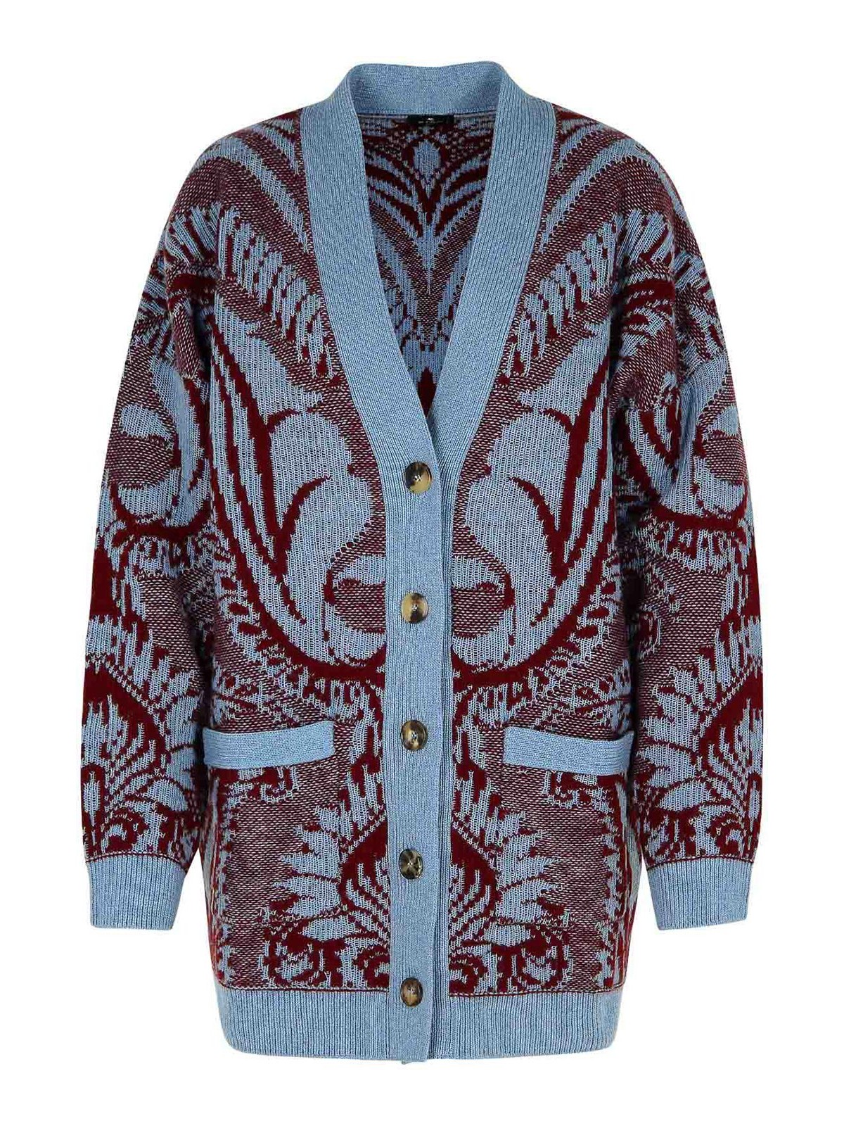 Shop Etro Multicolor Wool Cardigan In Multicolour