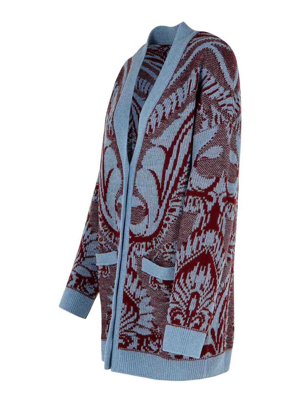 Shop Etro Multicolor Wool Cardigan In Multicolour