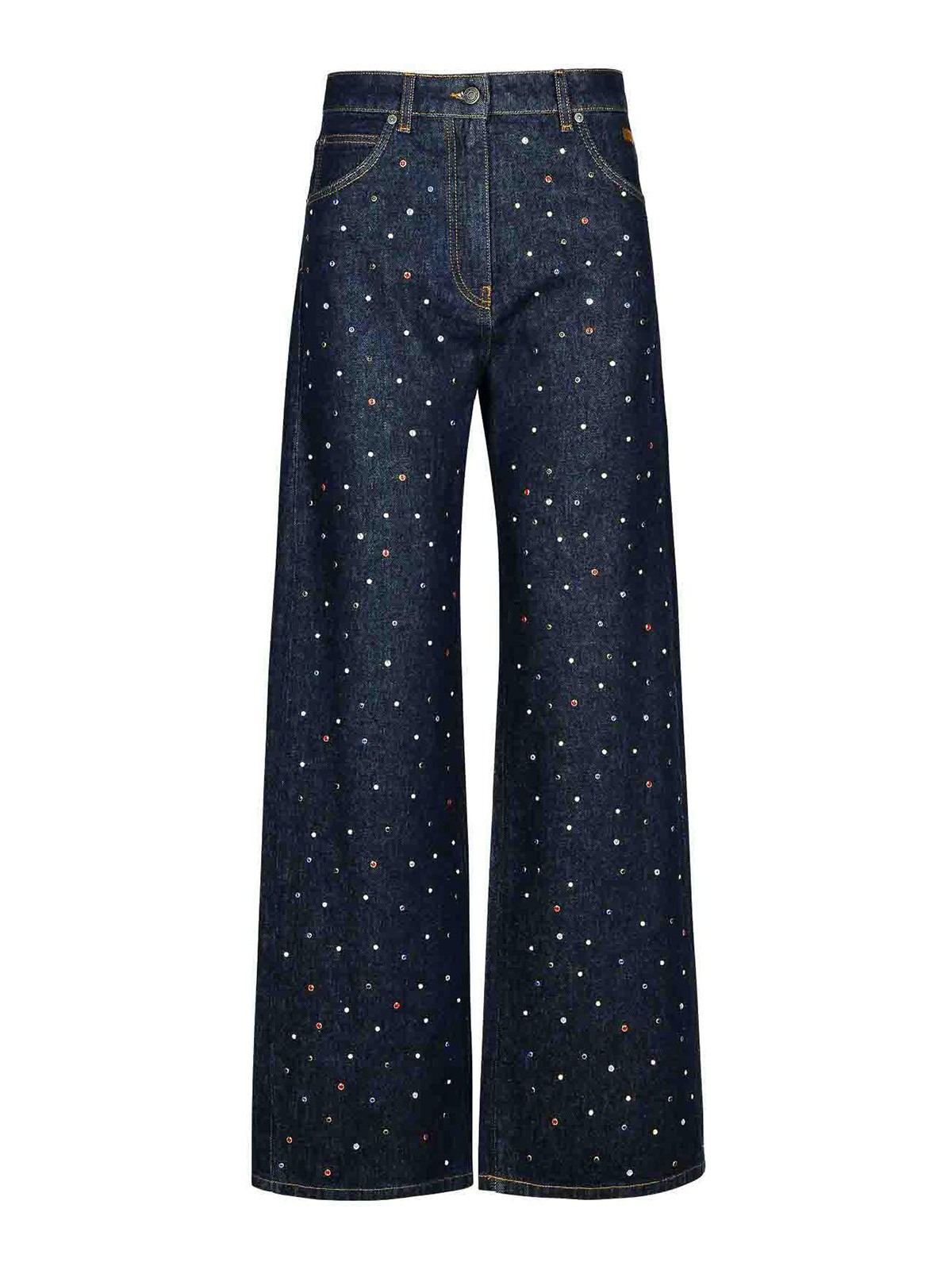 Shop Msgm Blue Cotton Jeans