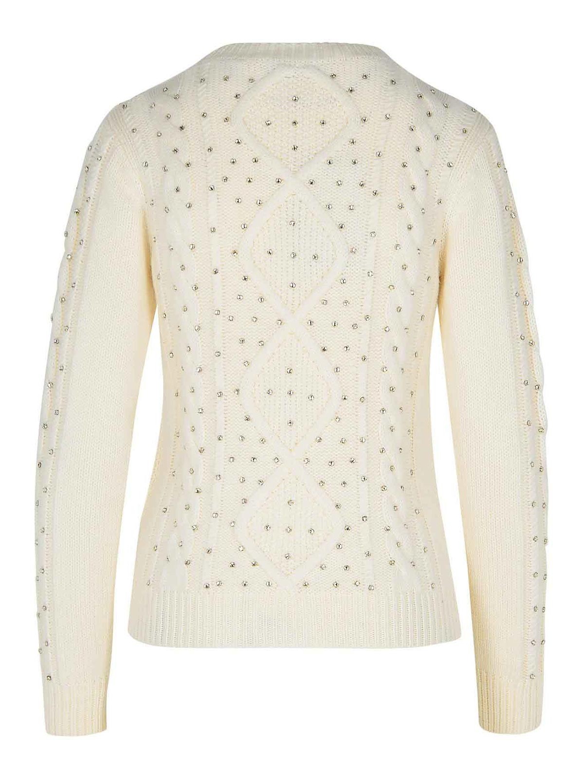 Shop Max Mara Onde White Wool Blend Sweater