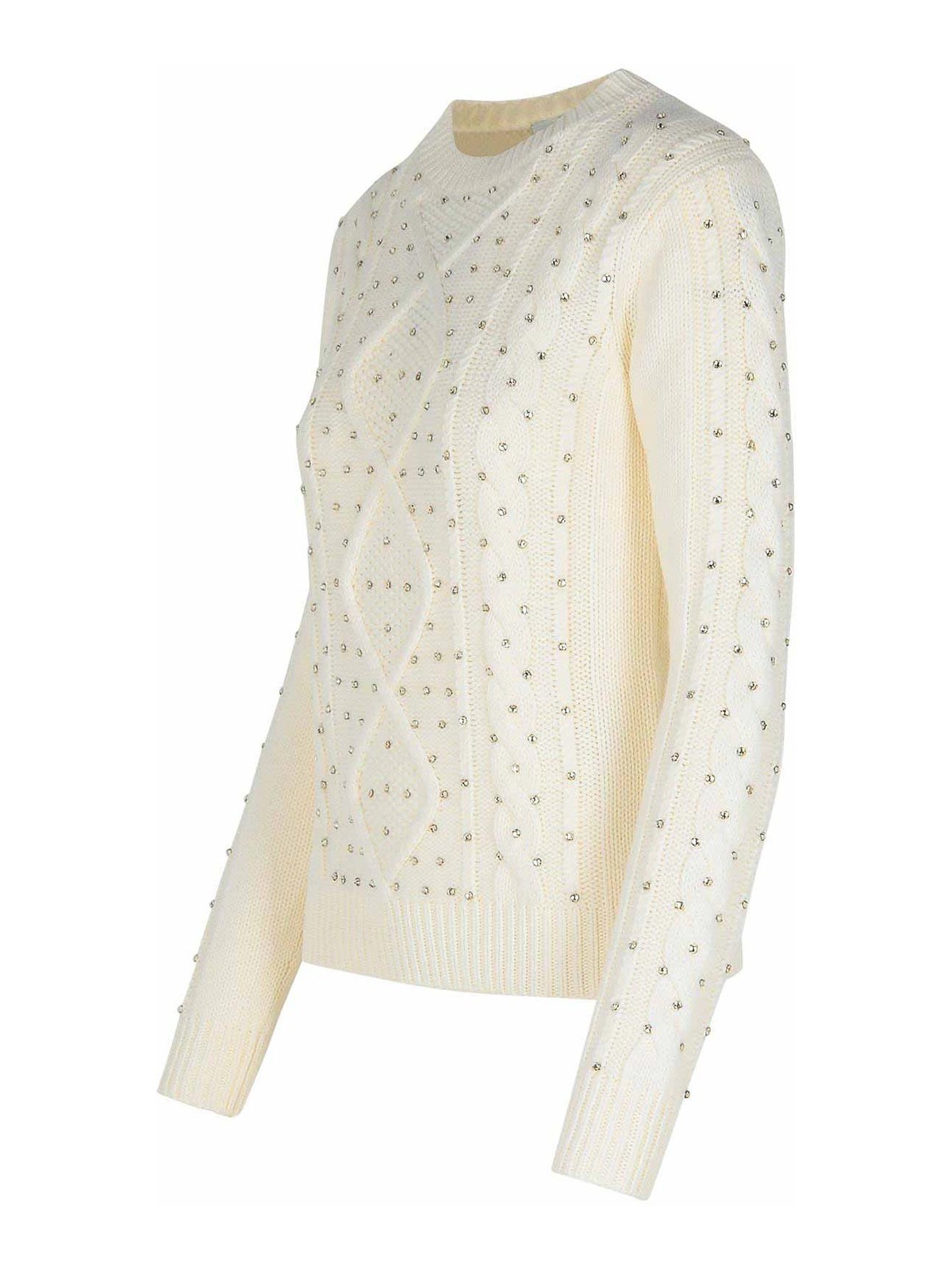 Shop Max Mara Onde White Wool Blend Sweater