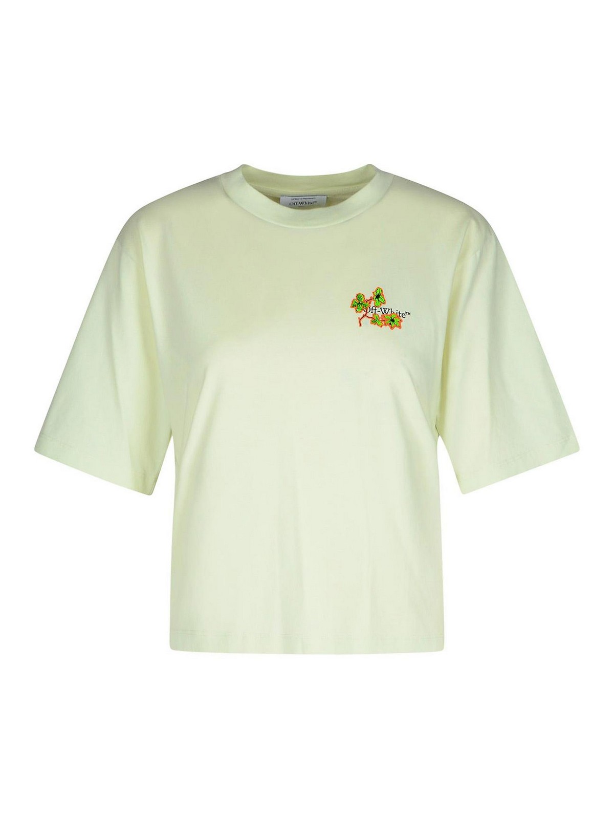 Shop Off-white Green Cotton T-shirt