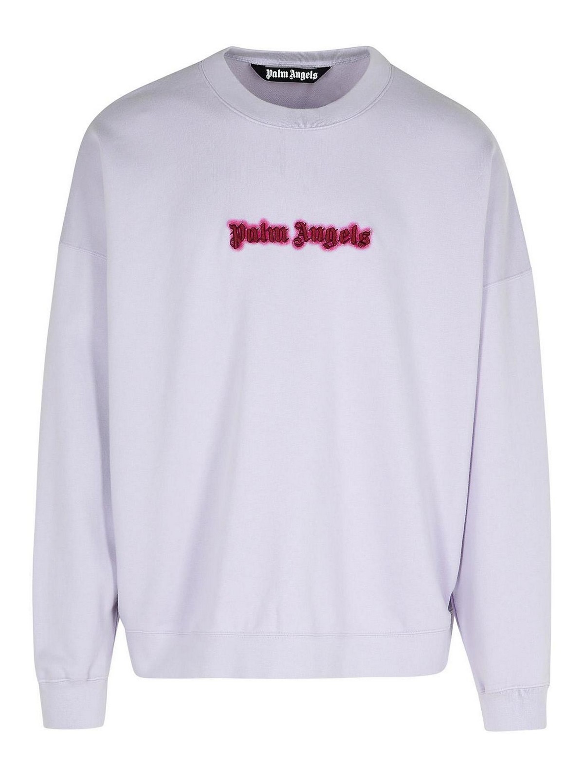 Shop Palm Angels Neon Lilac Cotton Sweatshirt In Light Purple