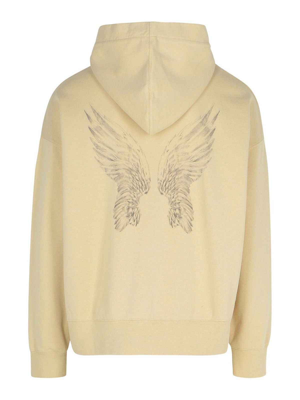 Shop Palm Angels Portrait Beige Cotton Sweatshirt