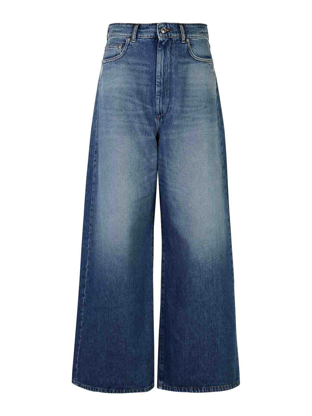 Shop Sportmax Procida Blue Cotton Jeans