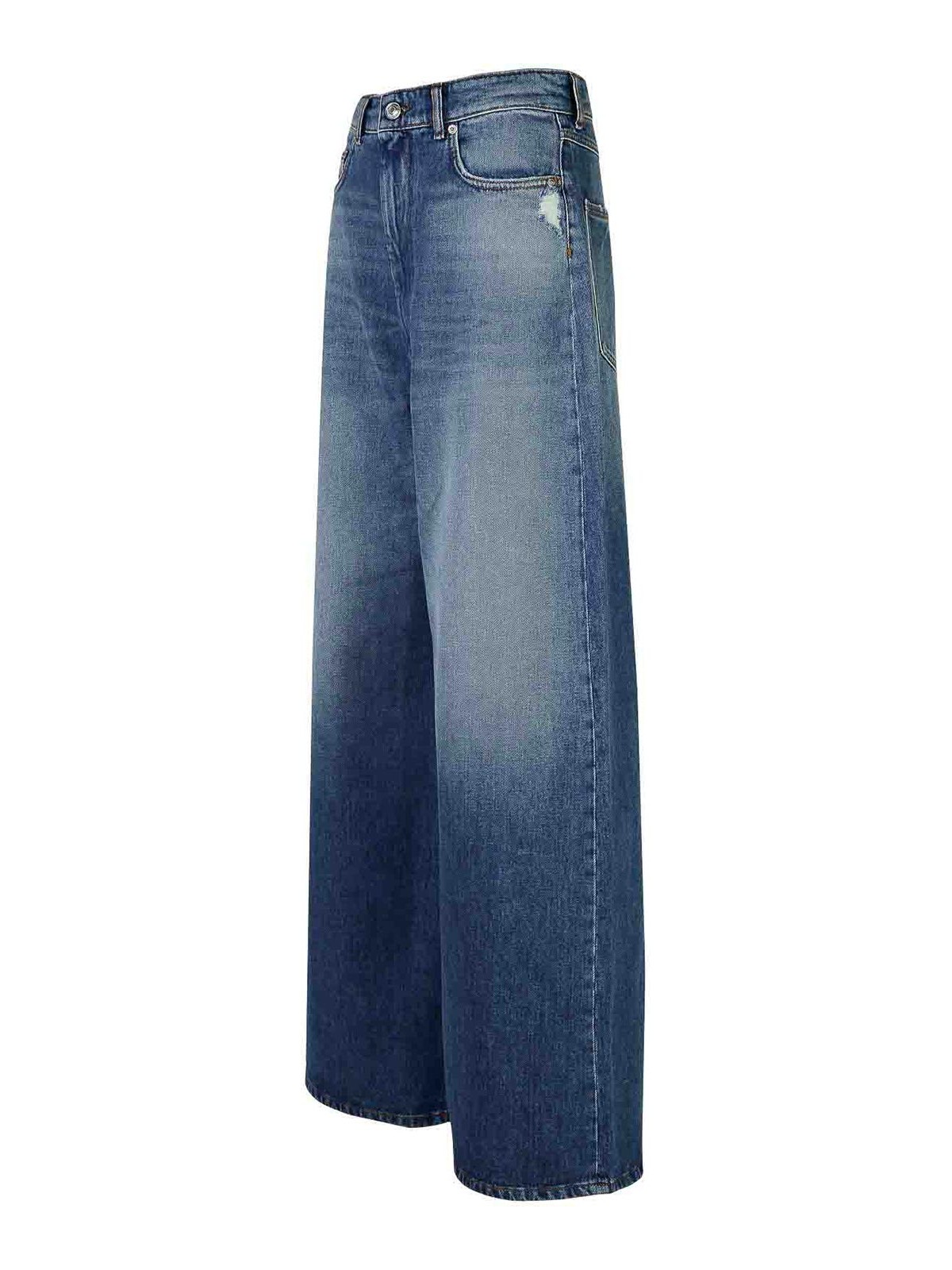 Shop Sportmax Procida Blue Cotton Jeans