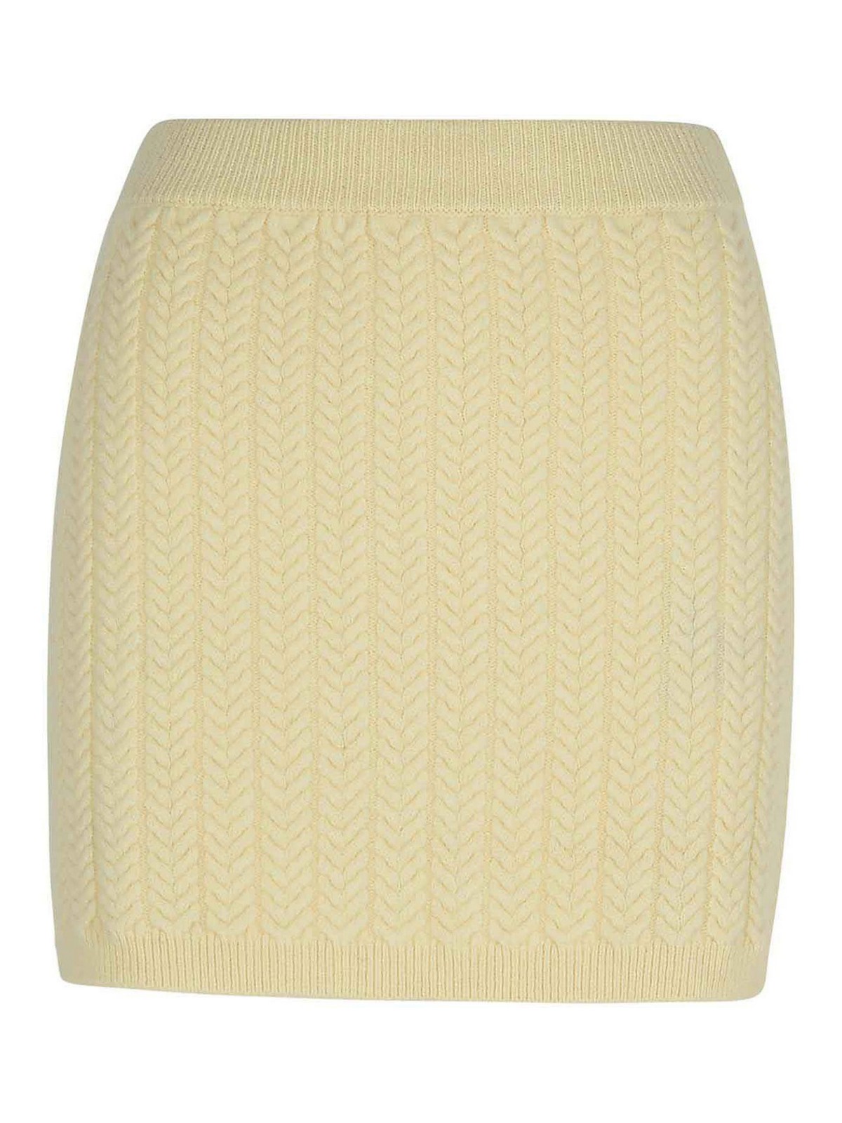 Shop Sportmax Earry1 White Wool Blend Skirt