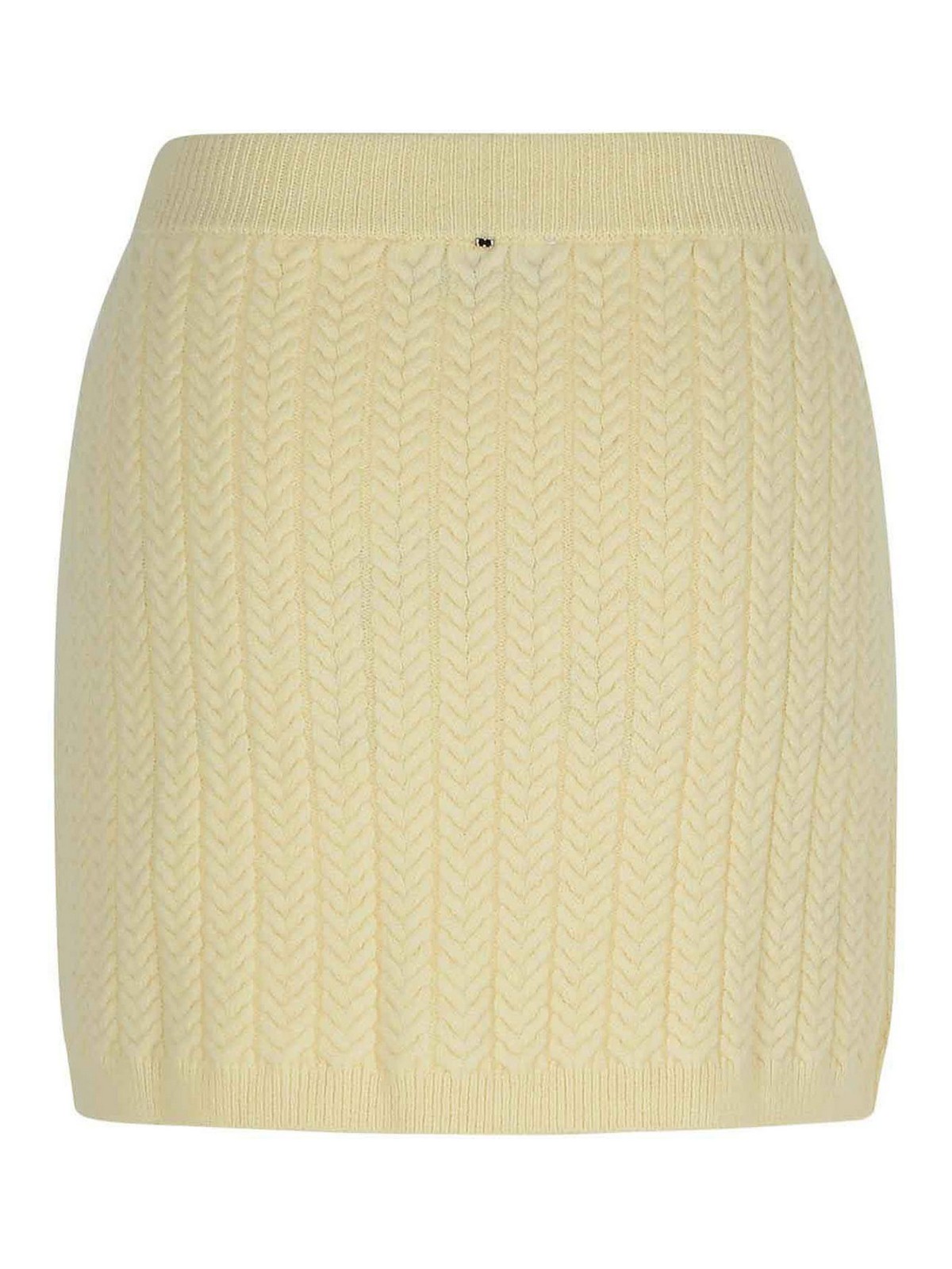 Shop Sportmax Earry1 White Wool Blend Skirt