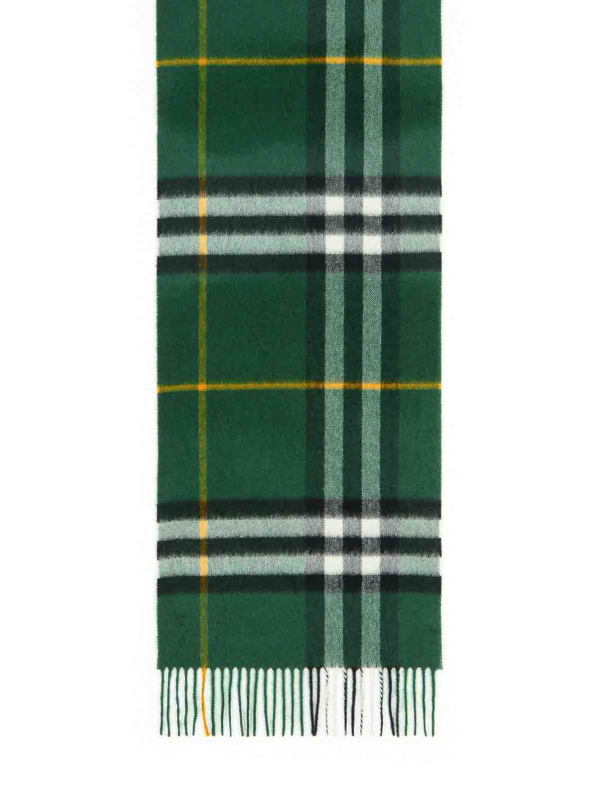 Burberry Mu Giant Green Cashmere Scarf In Green