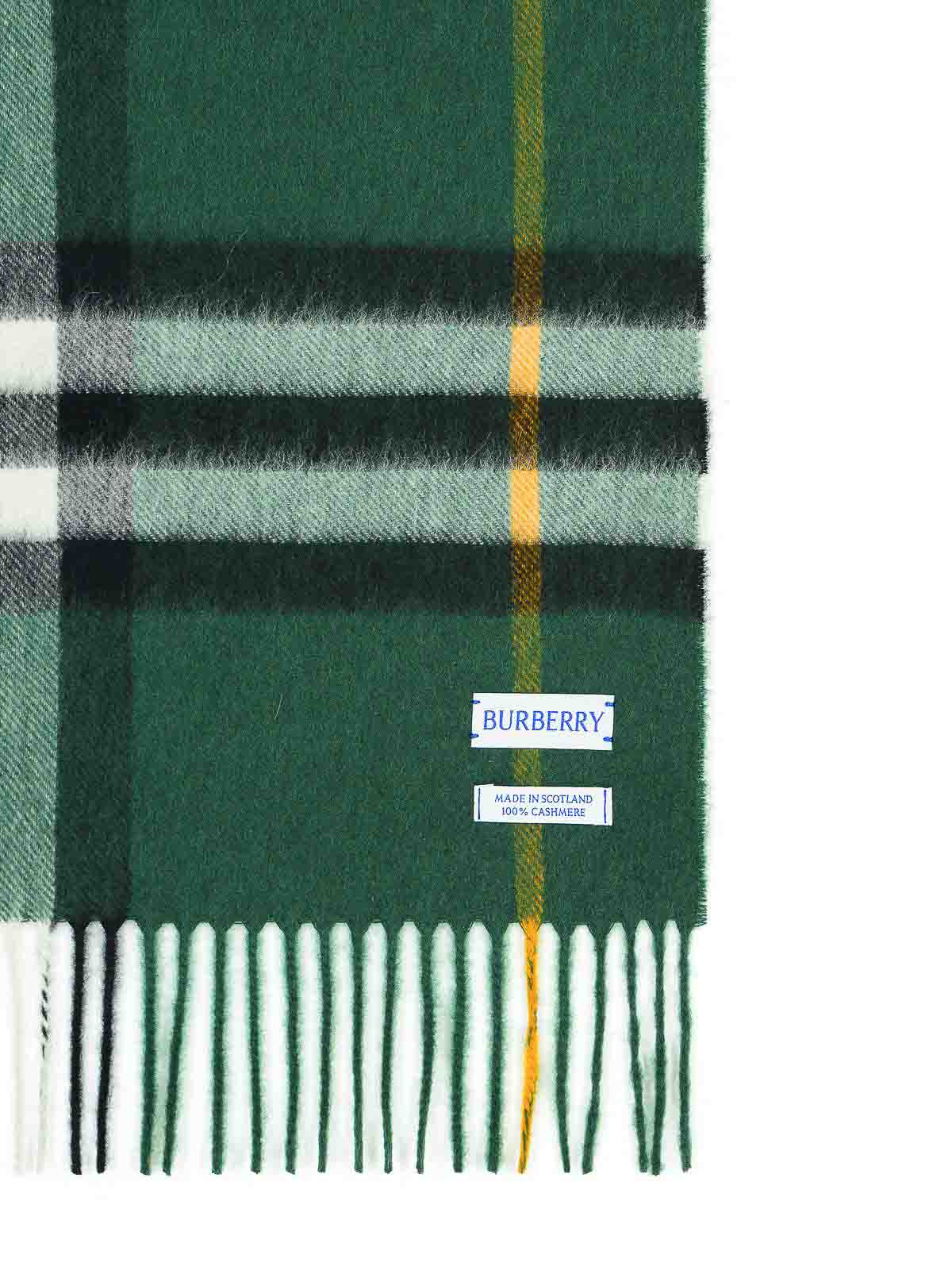 Burberry Mu Giant Green Cashmere Scarf In Green