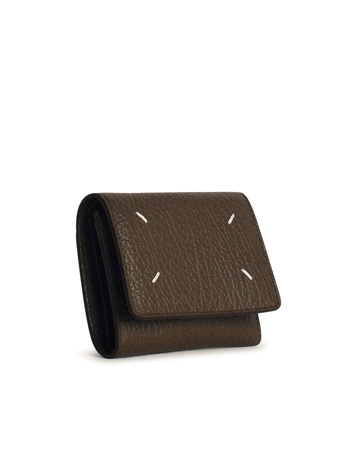 Shop Maison Margiela Brown Embossed Leather Wallet In Marrón