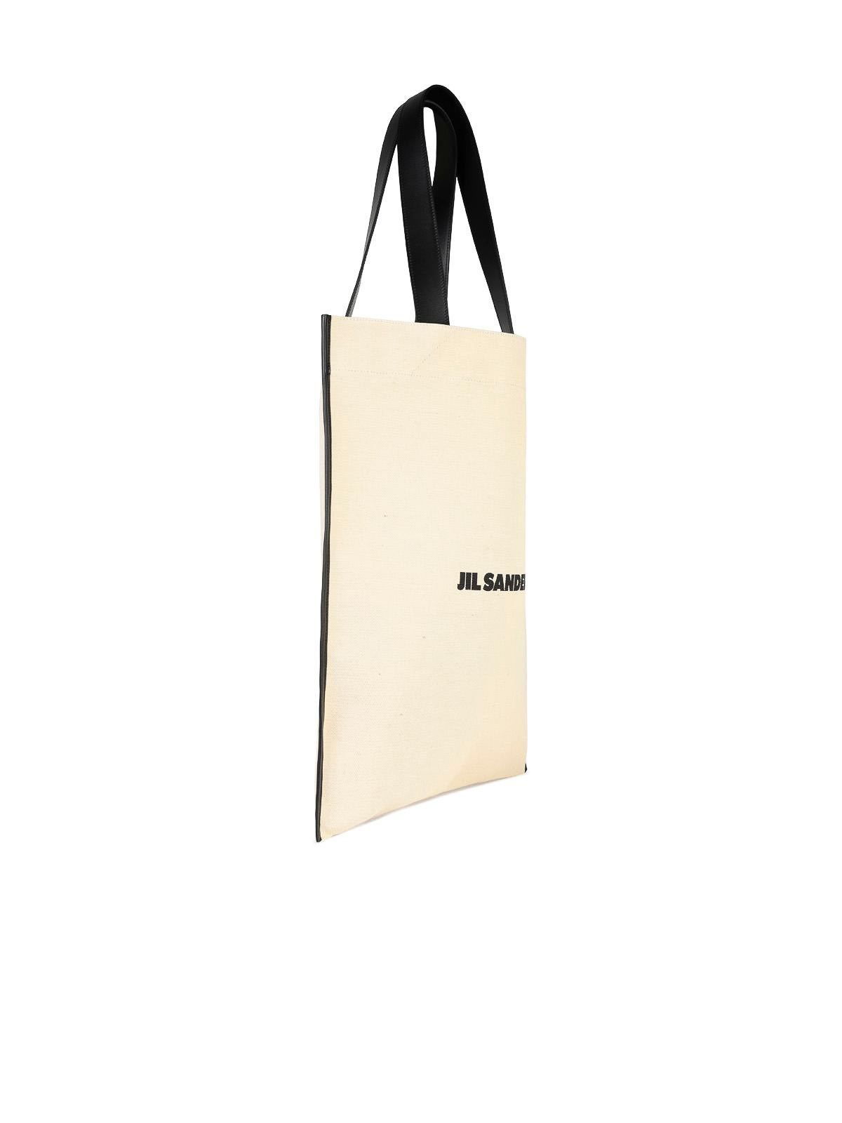 Shop Jil Sander Beige Tela Shopping Bag