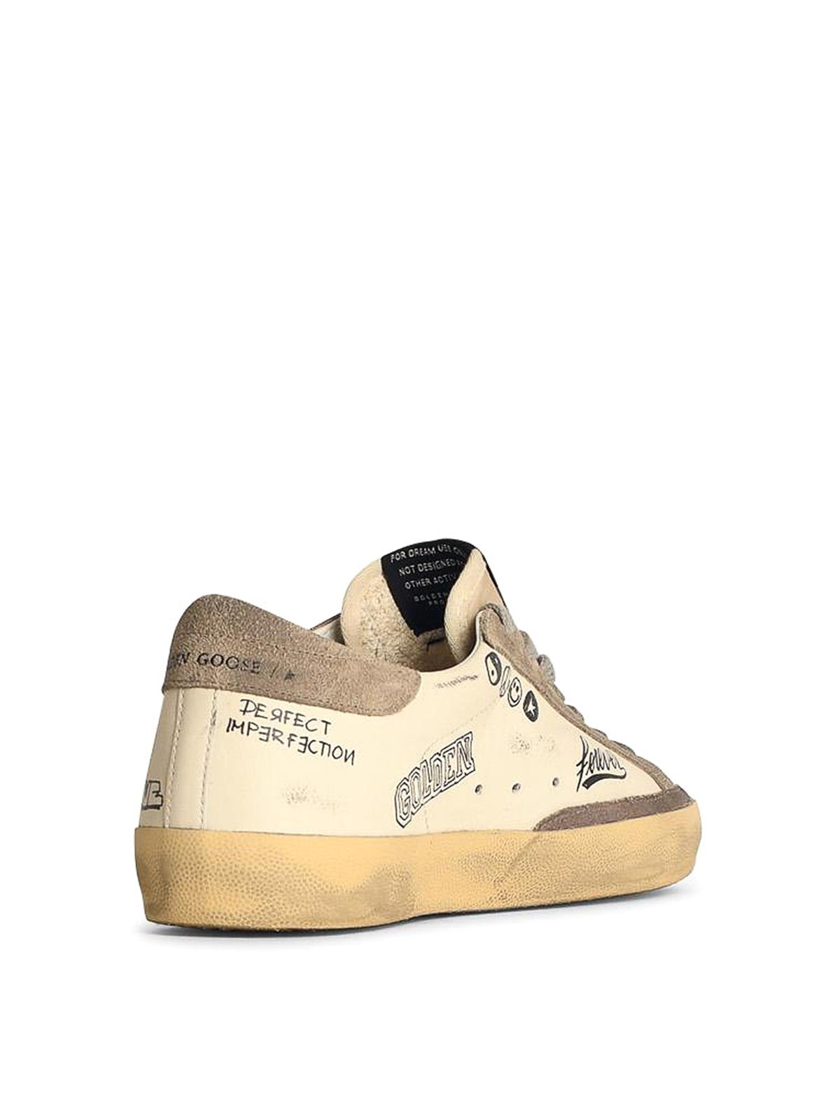 Shop Golden Goose White Leather Sneakers