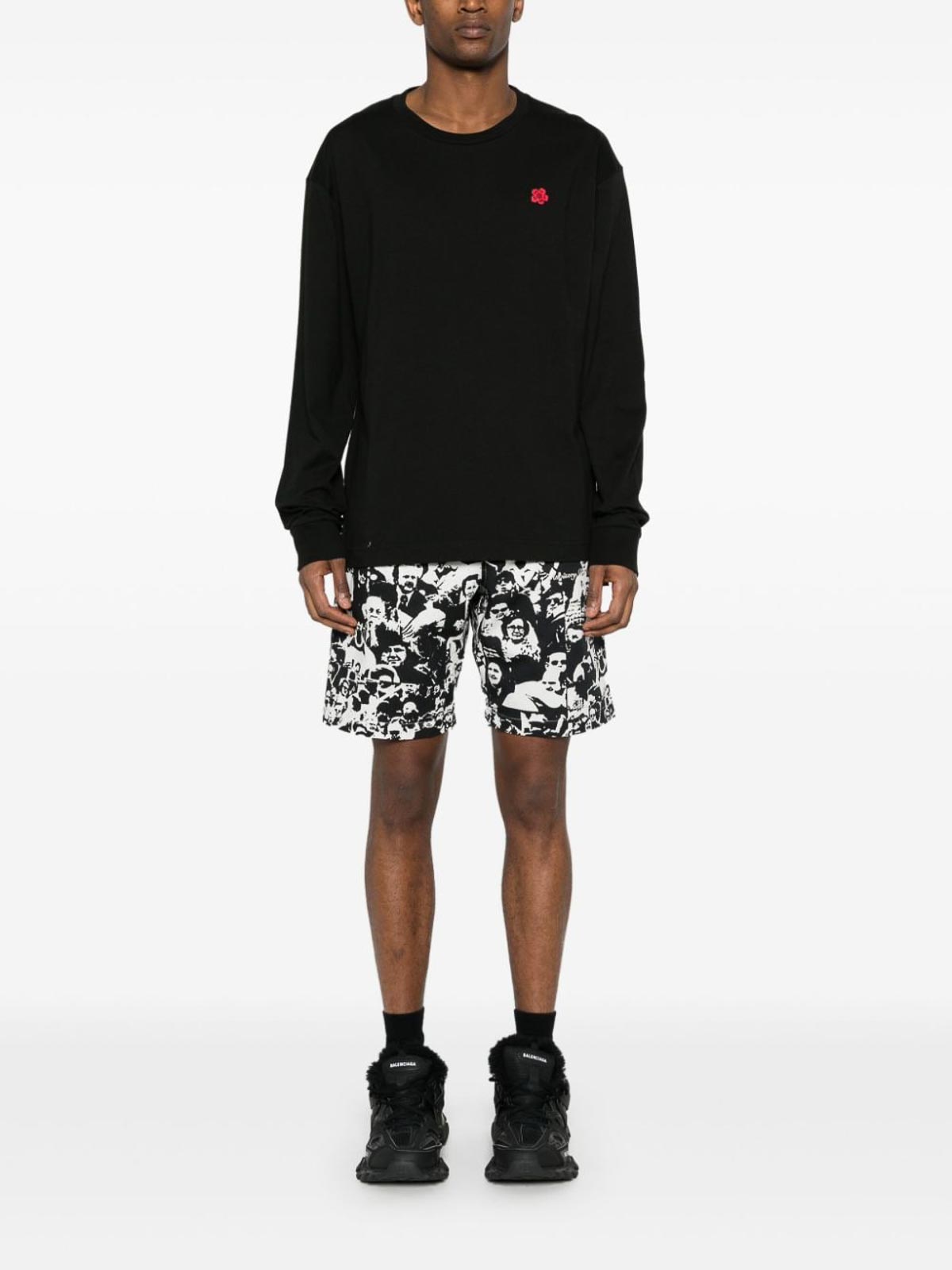 Shop Kenzo Knitted Pullover In Negro