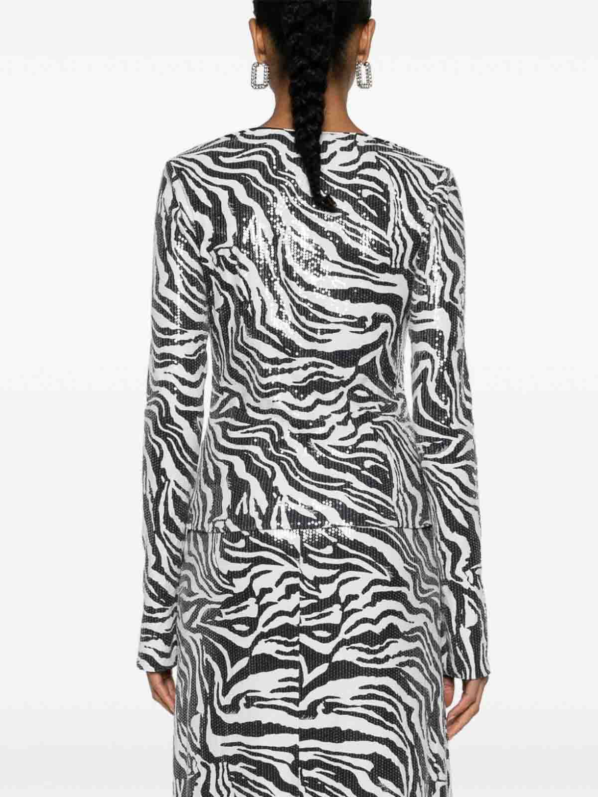 Shop Rotate Birger Christensen Printed T-shirt In Blanco