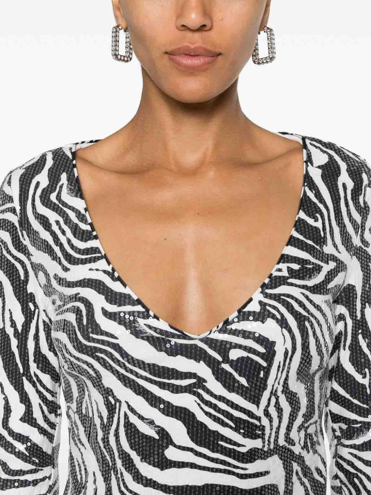 Shop Rotate Birger Christensen Printed T-shirt In Blanco