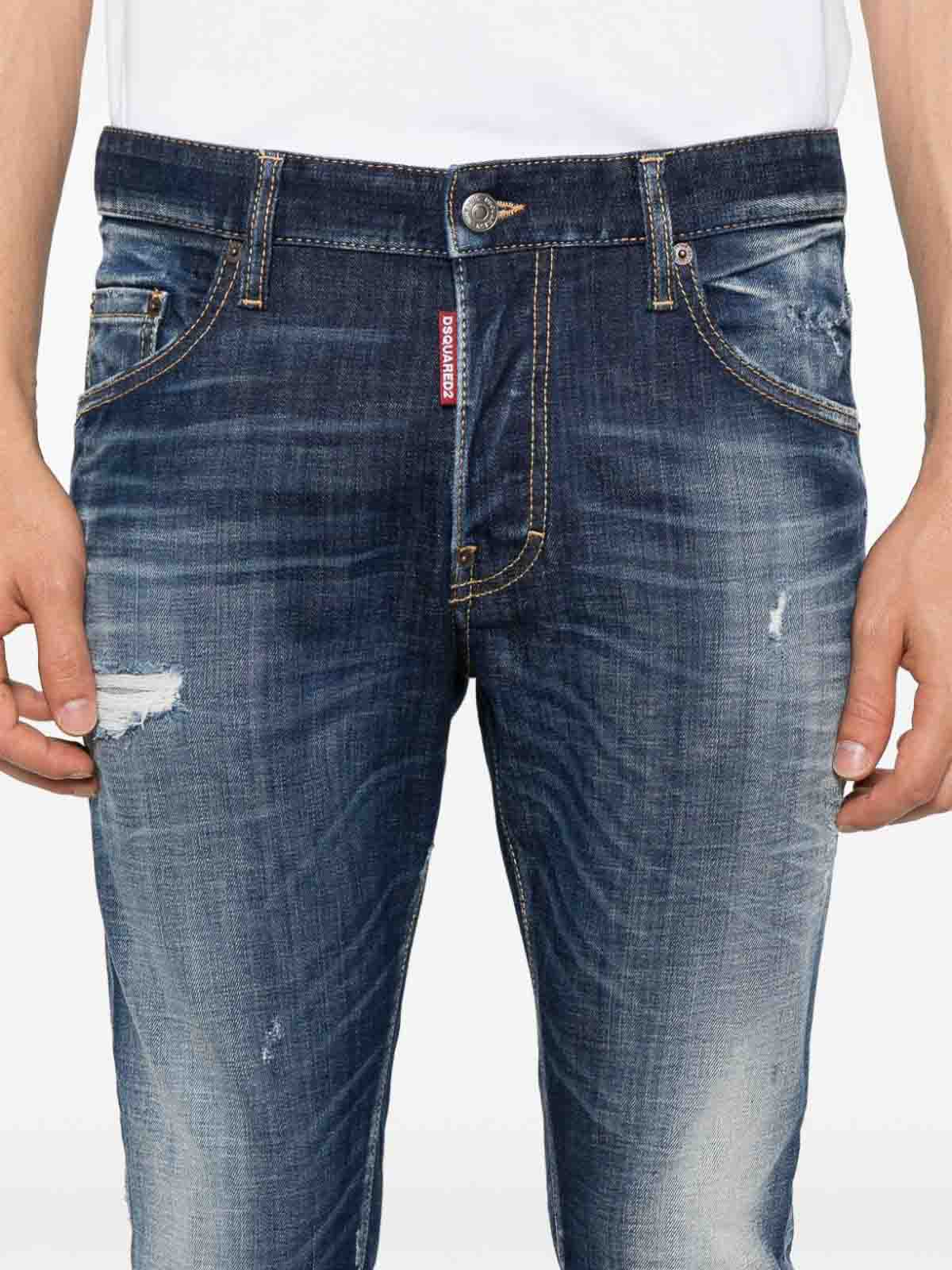 Shop Dsquared2 Straight Leg Jeans In Lavado Oscuro